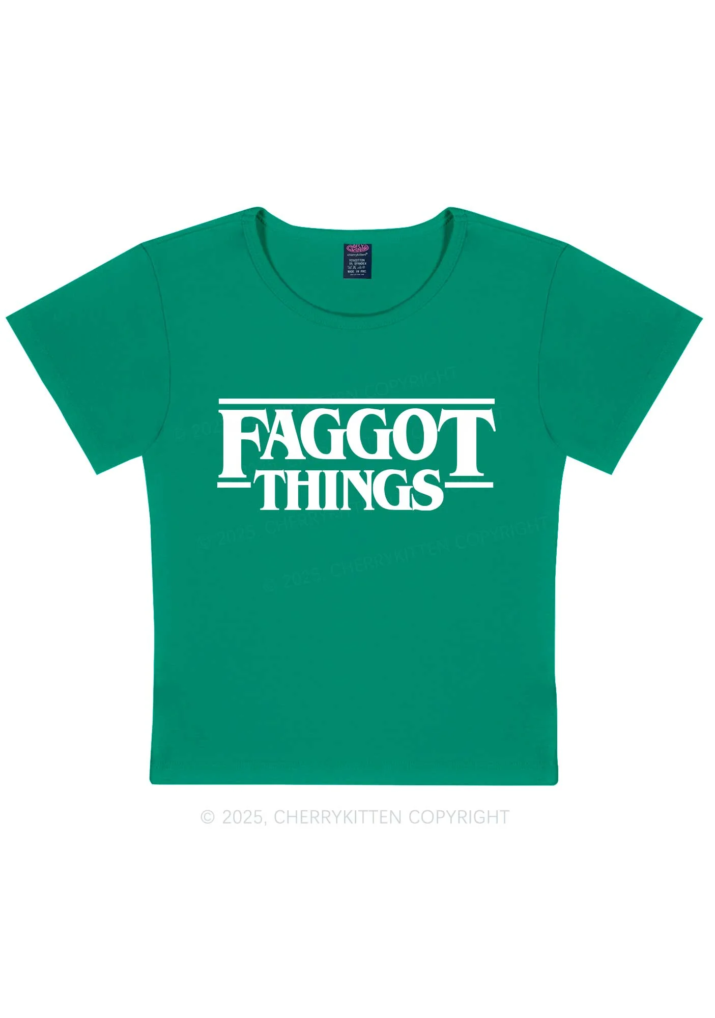 Faggot Things Pride Y2K Baby Tee Cherrykitten - Image 10