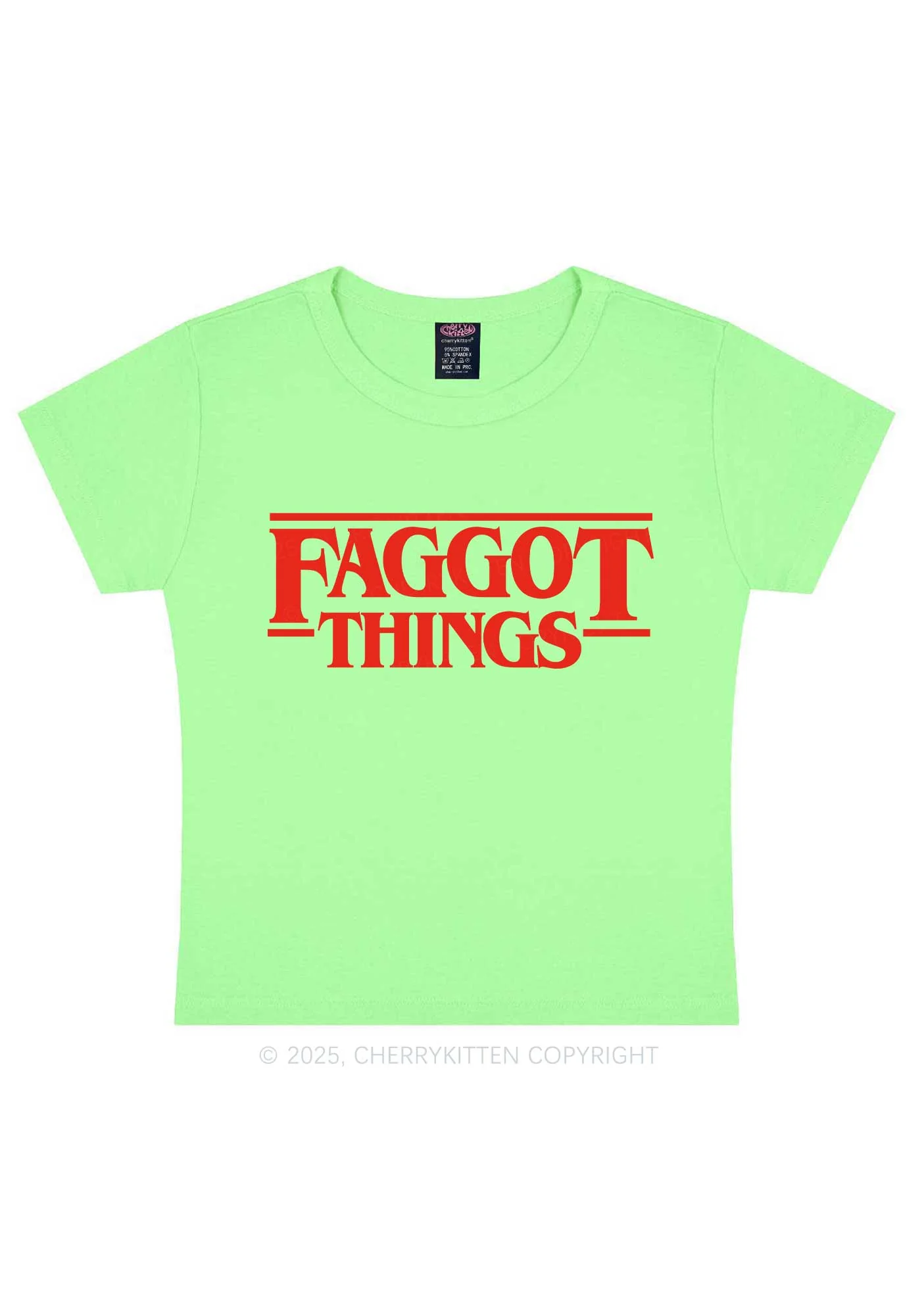 Faggot Things Pride Y2K Baby Tee Cherrykitten - Image 12