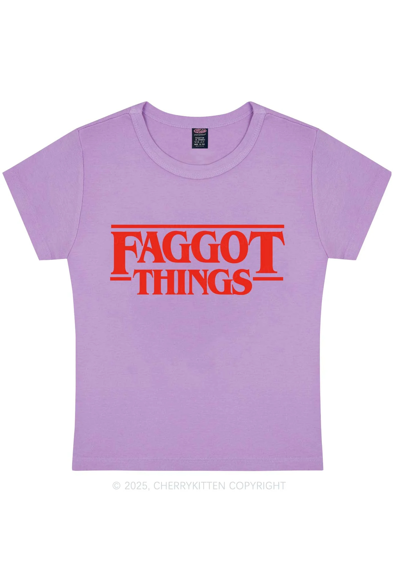 Faggot Things Pride Y2K Baby Tee Cherrykitten - Image 7
