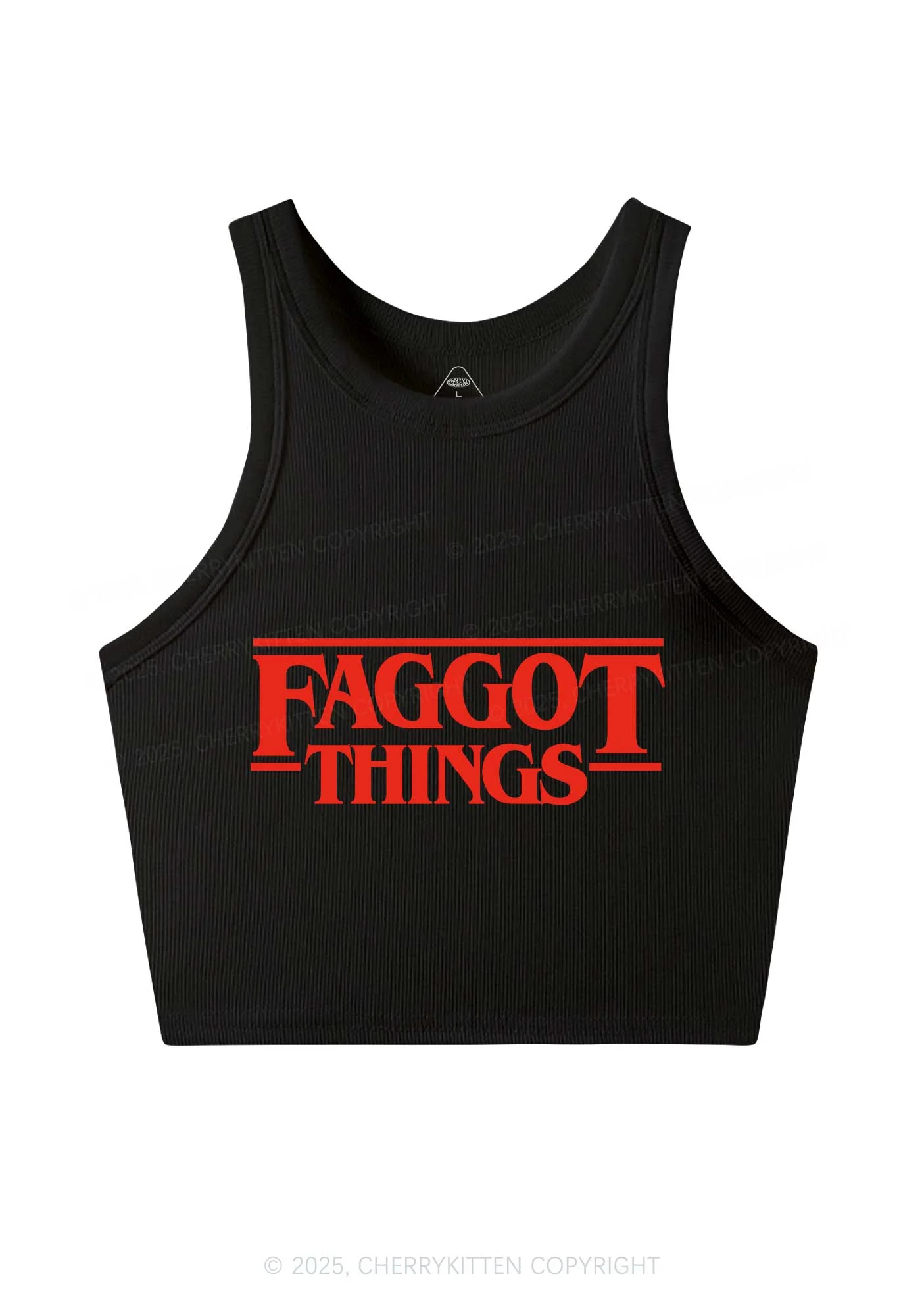 Faggot Things Pride Y2K Crop Tank Top Cherrykitten - Image 3