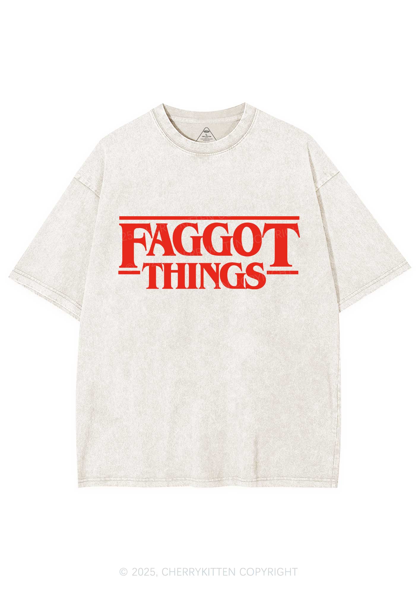 Faggot Things Pride Y2K Shirts Washed Tee Cherrykitten - Image 3