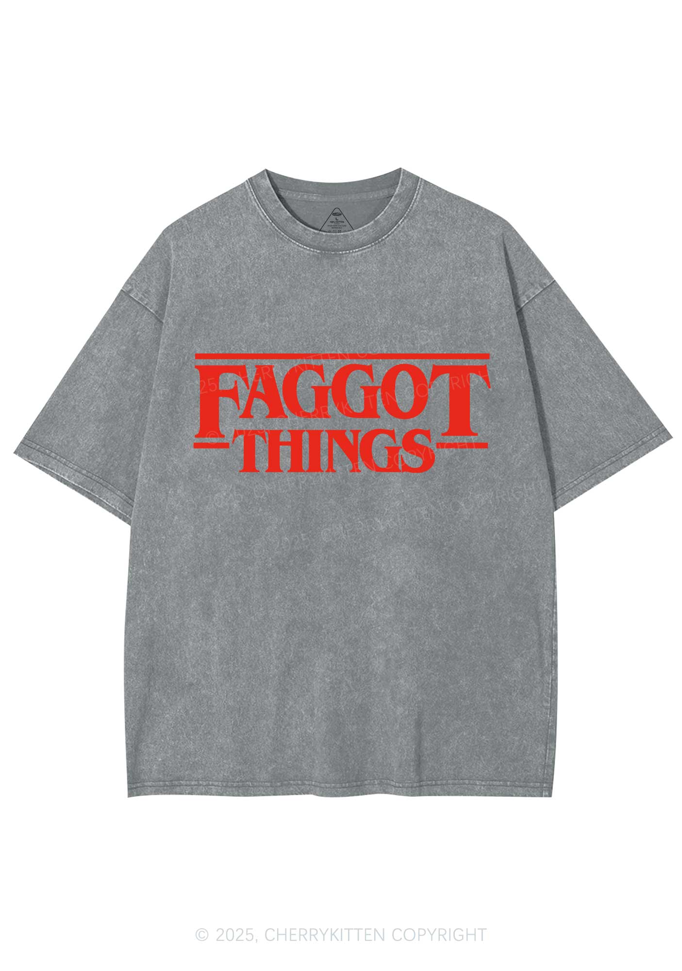Faggot Things Pride Y2K Shirts Washed Tee Cherrykitten - Image 7