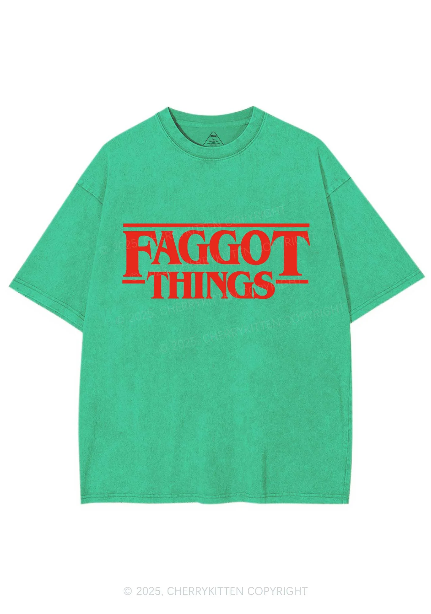 Faggot Things Pride Y2K Shirts Washed Tee Cherrykitten - Image 8