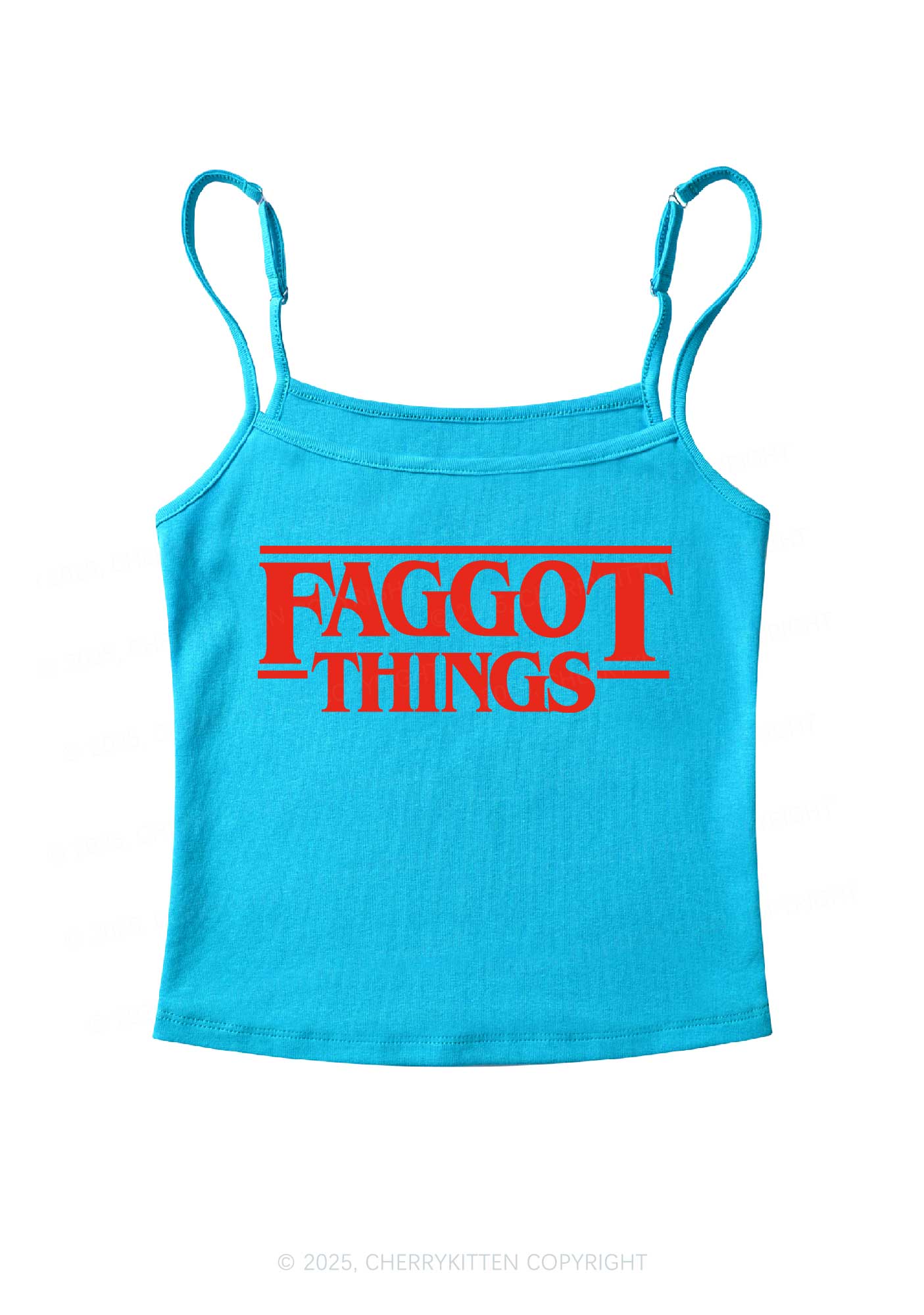 Faggot Things Pride Y2K Spaghetti Strap Cami Cherrykitten - Image 7
