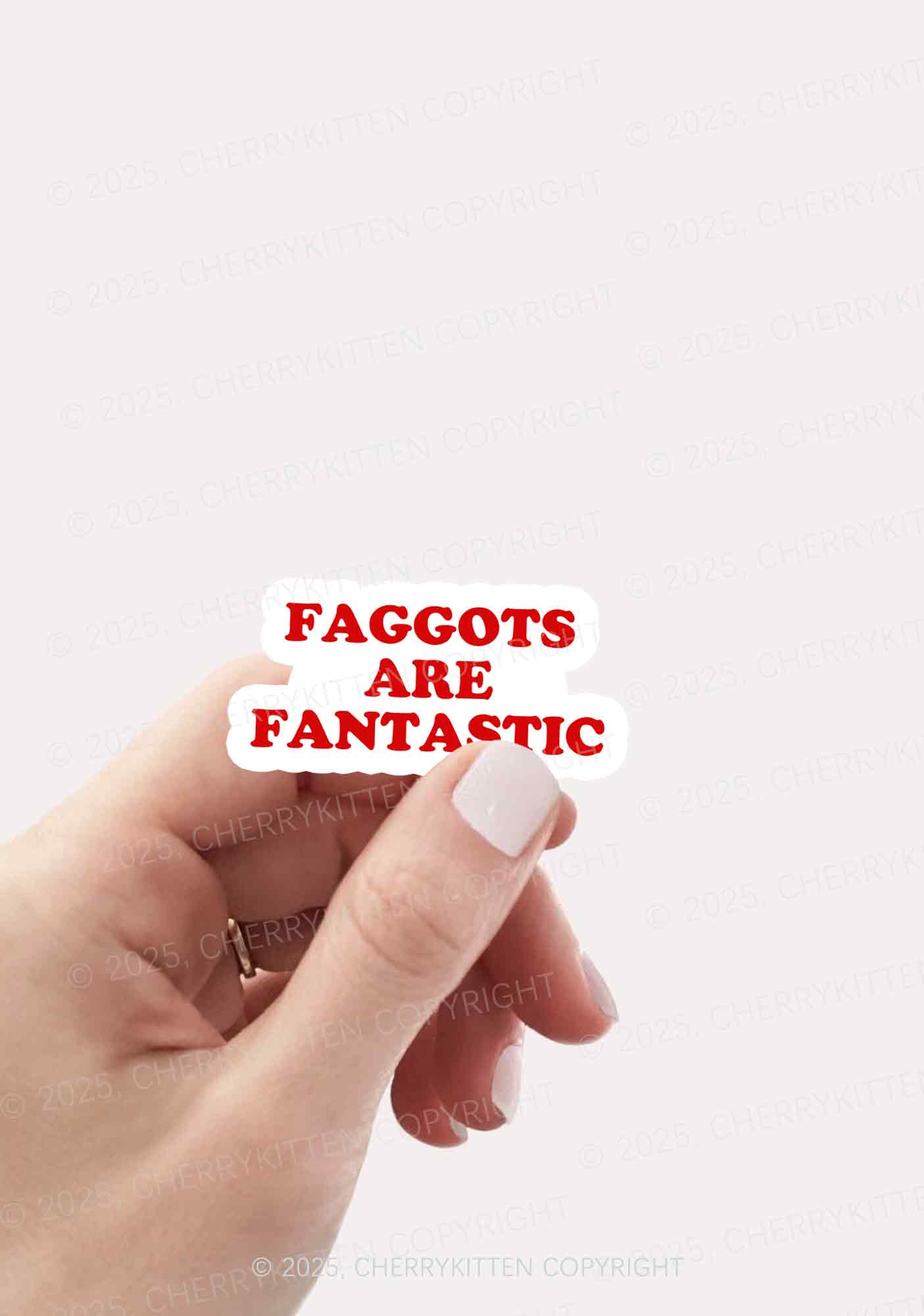 Faggots Are Fantastic Pride 1Pc Y2K Sticker Cherrykitten - Image 2