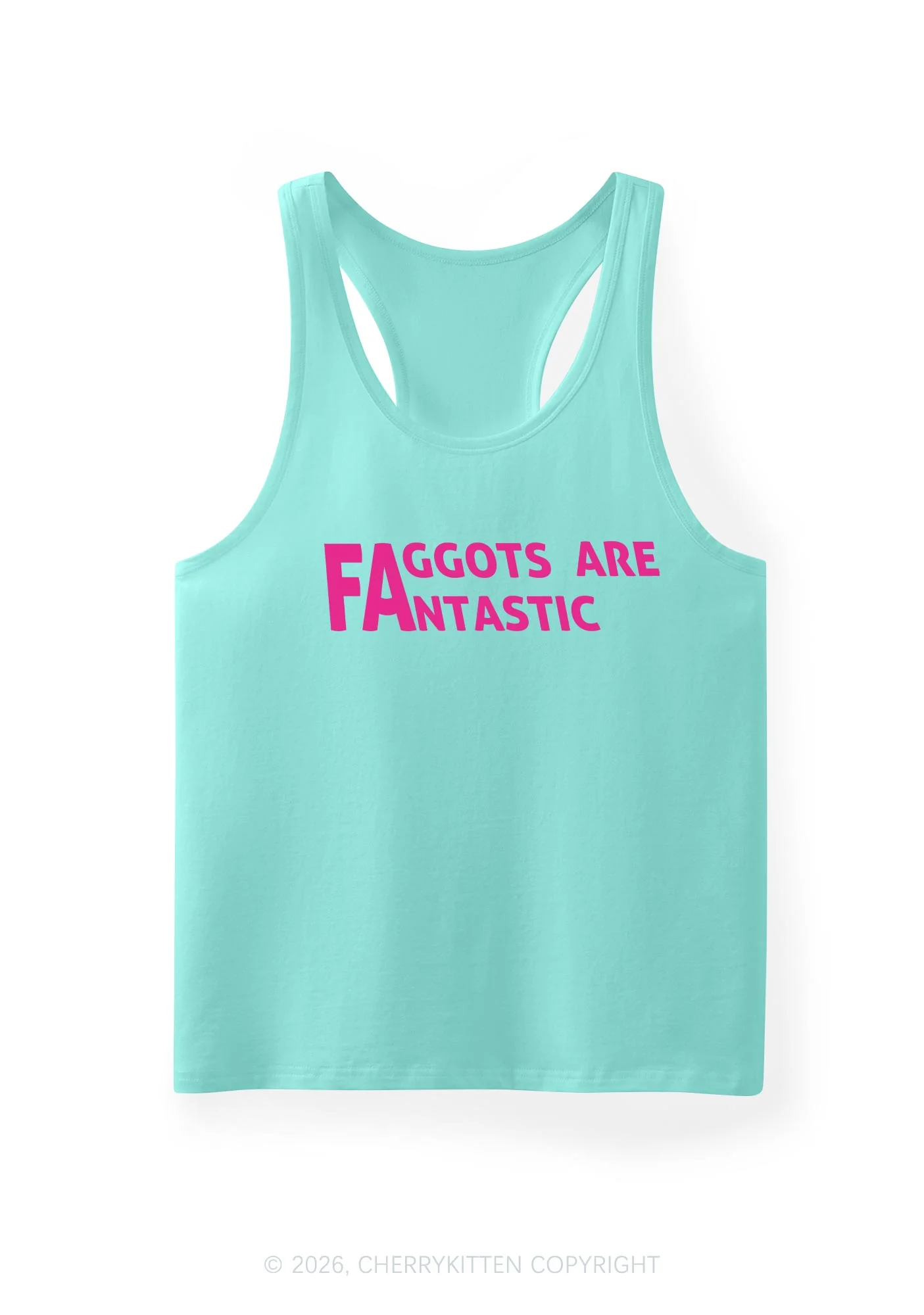 Faggots Are Fantastic Pride Y2K Men Racerback Tank Top Cherrykitten - Image 10