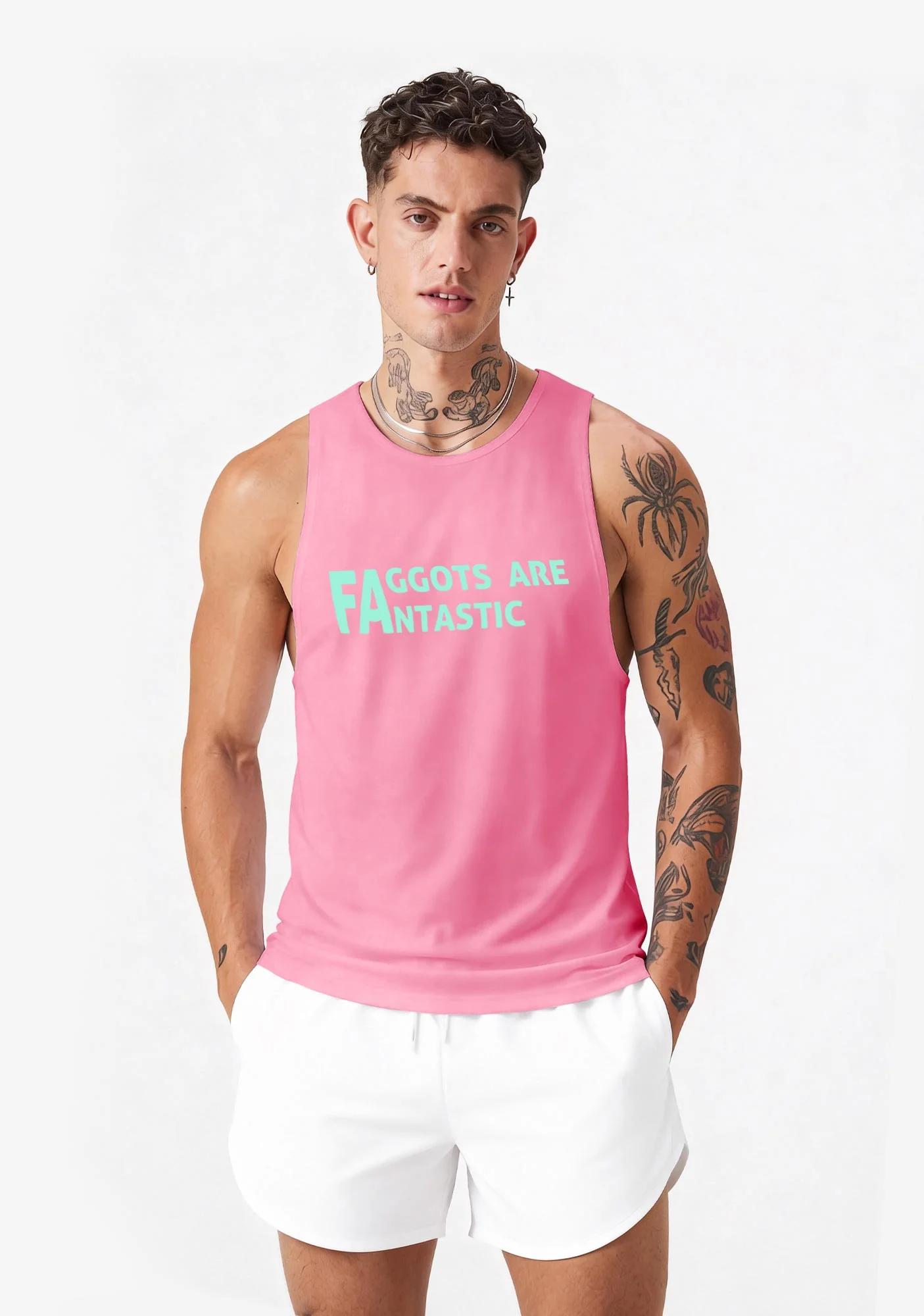 Faggots Are Fantastic Pride Y2K Men Racerback Tank Top Cherrykitten - Image 2