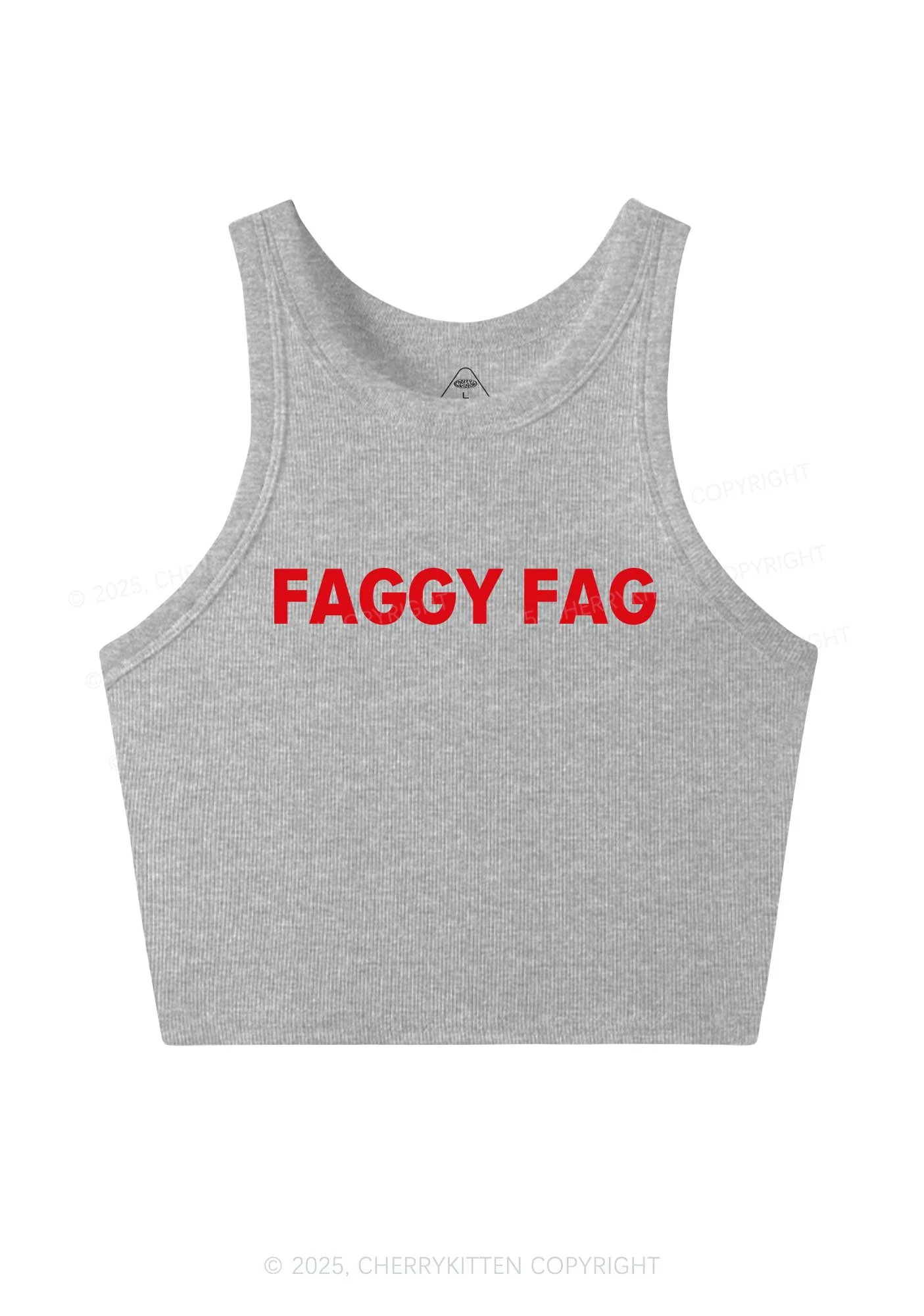 Faggy Fag Pride Y2K Crop Tank Top Cherrykitten - Image 4