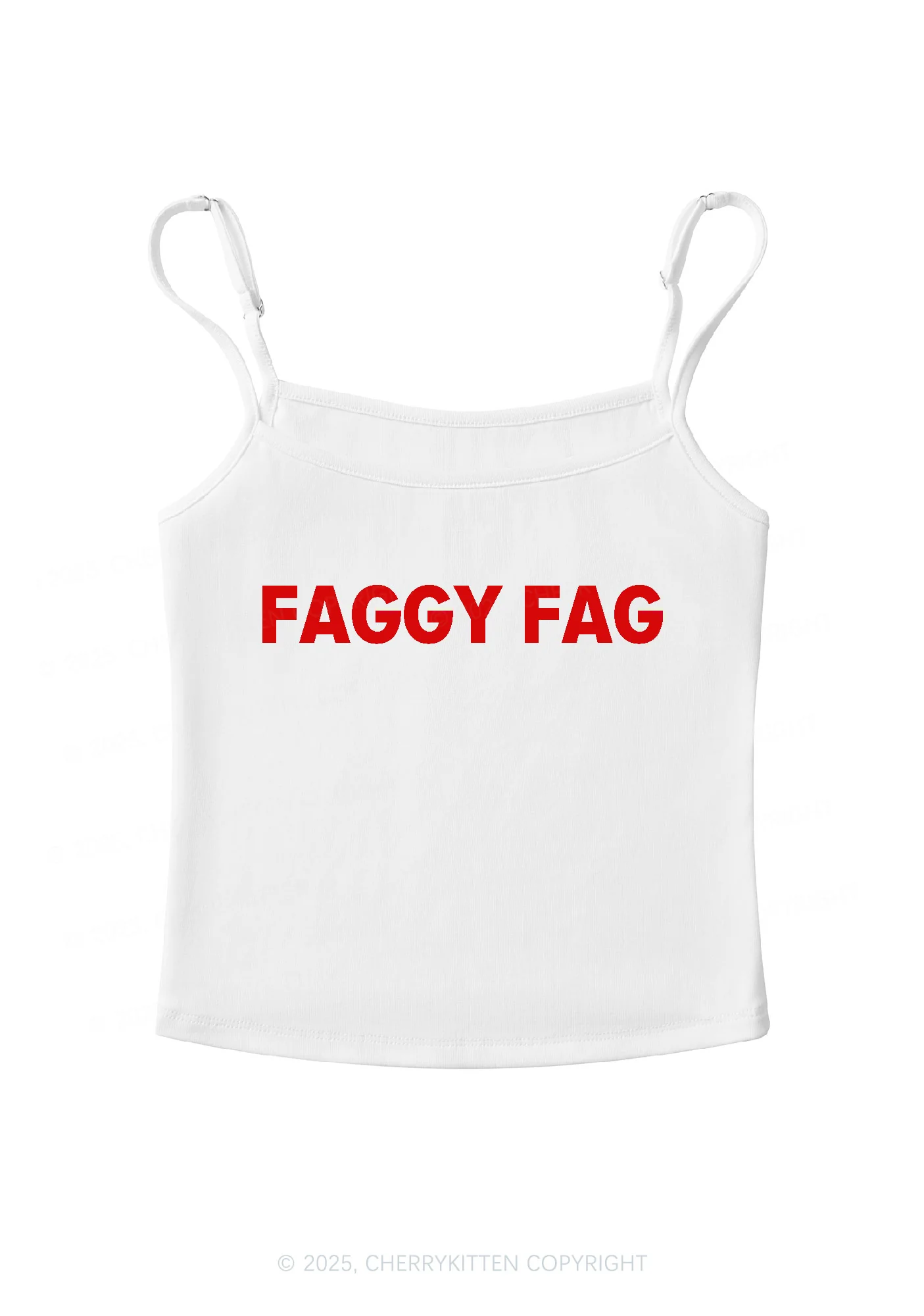 Faggy Fag Pride Y2K Spaghetti Strap Cami Cherrykitten - Image 3