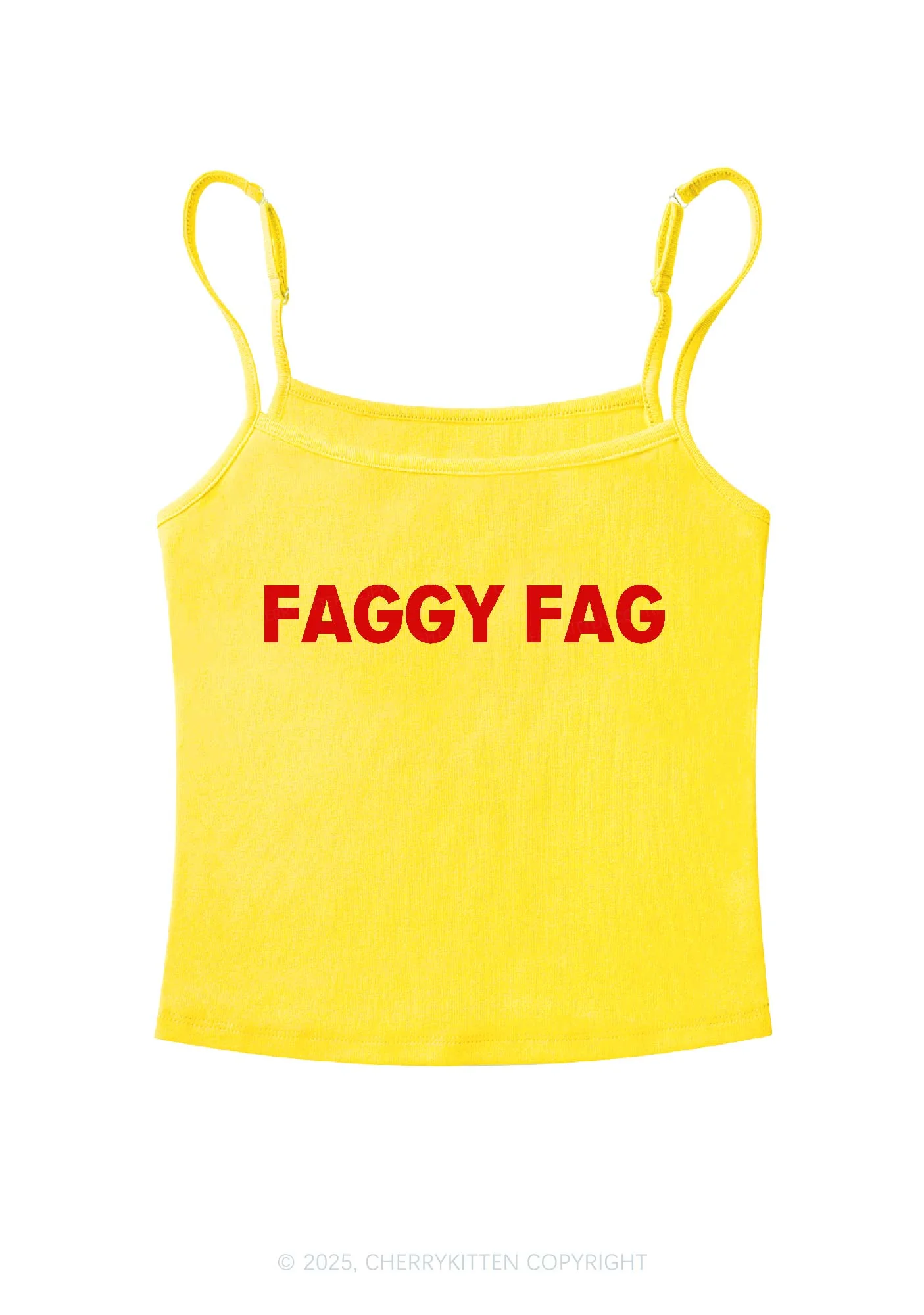 Faggy Fag Pride Y2K Spaghetti Strap Cami Cherrykitten - Image 5