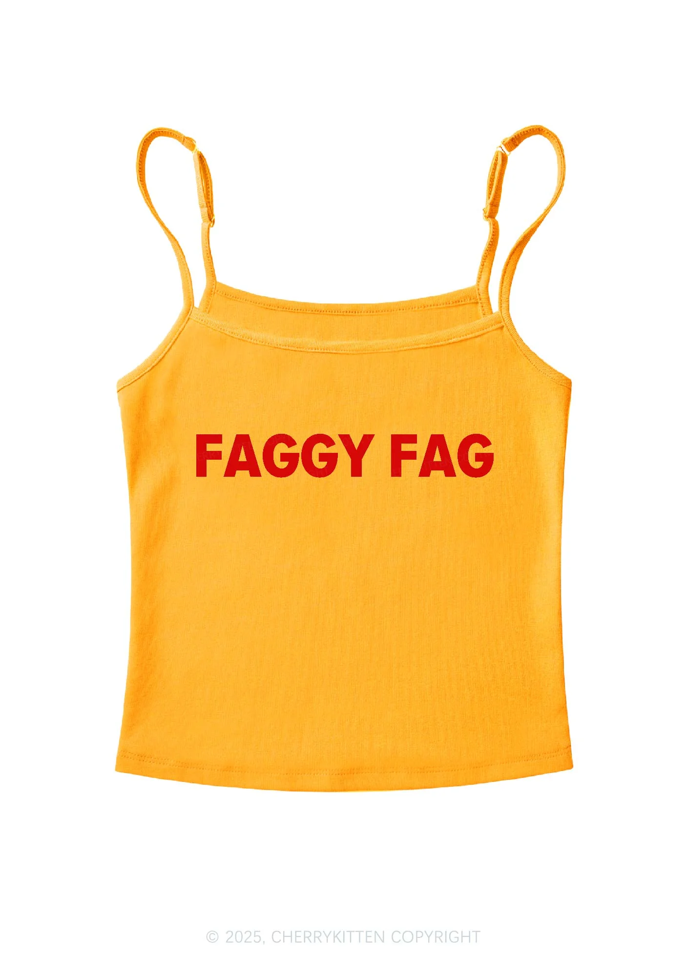 Faggy Fag Pride Y2K Spaghetti Strap Cami Cherrykitten - Image 7