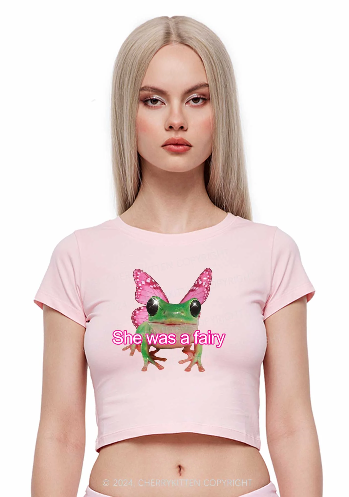 Fairy Frog Y2K Baby Tee Cherrykitten - Image 2