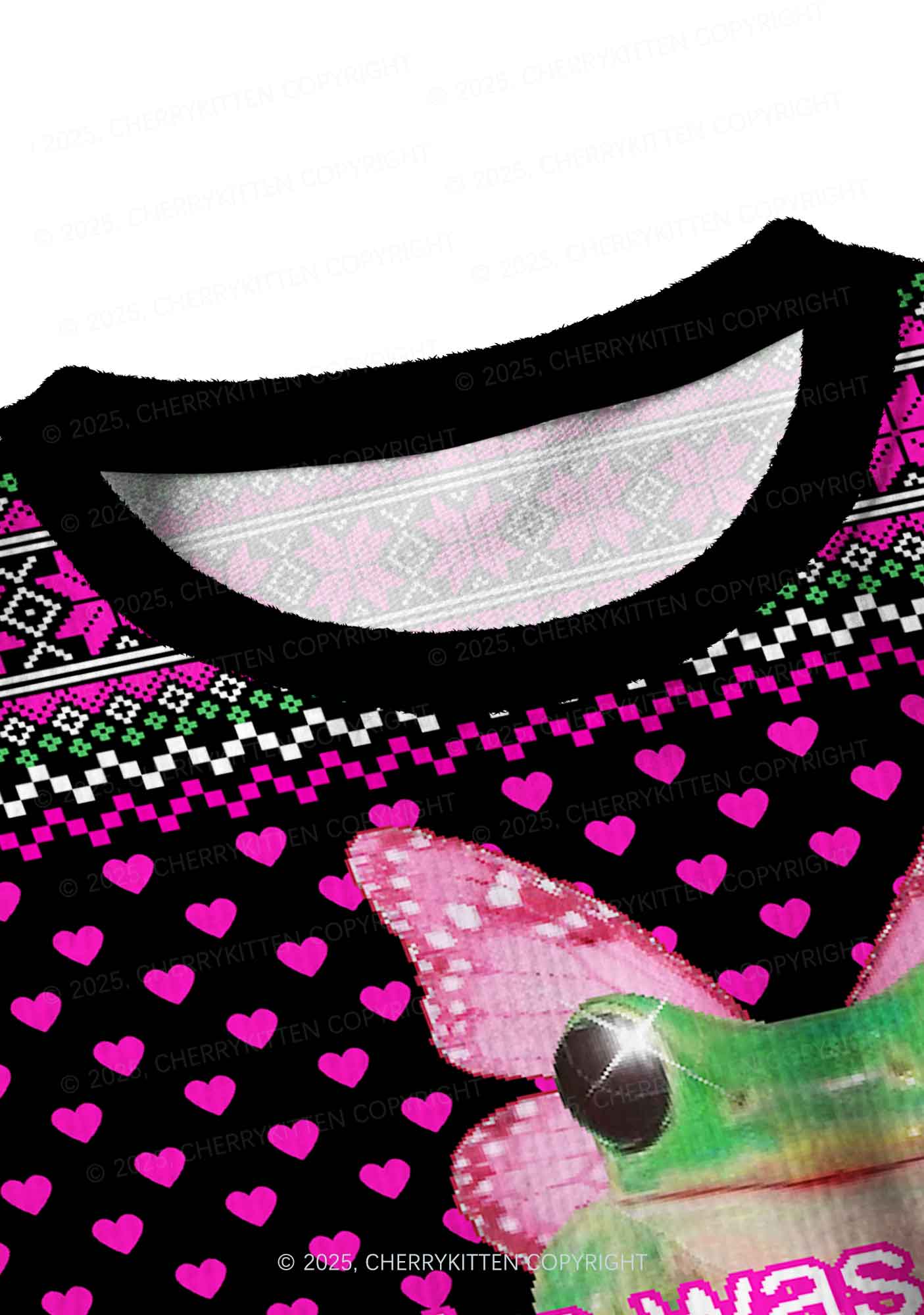 Fairy Frog Y2K Christmas Crop Knit Sweatshirt Cherrykitten - Image 4