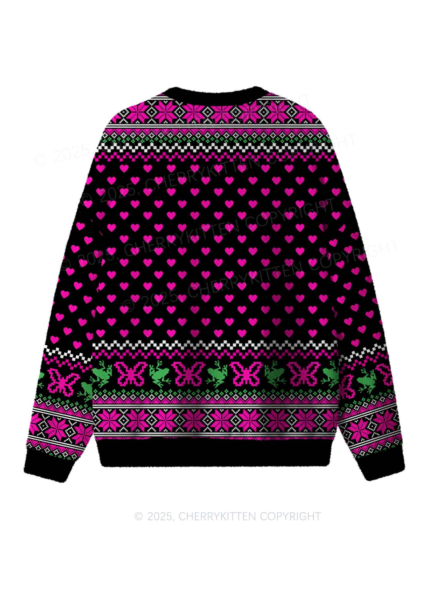 Fairy Frog Y2K Christmas Knit Sweatshirt Cherrykitten - Image 2