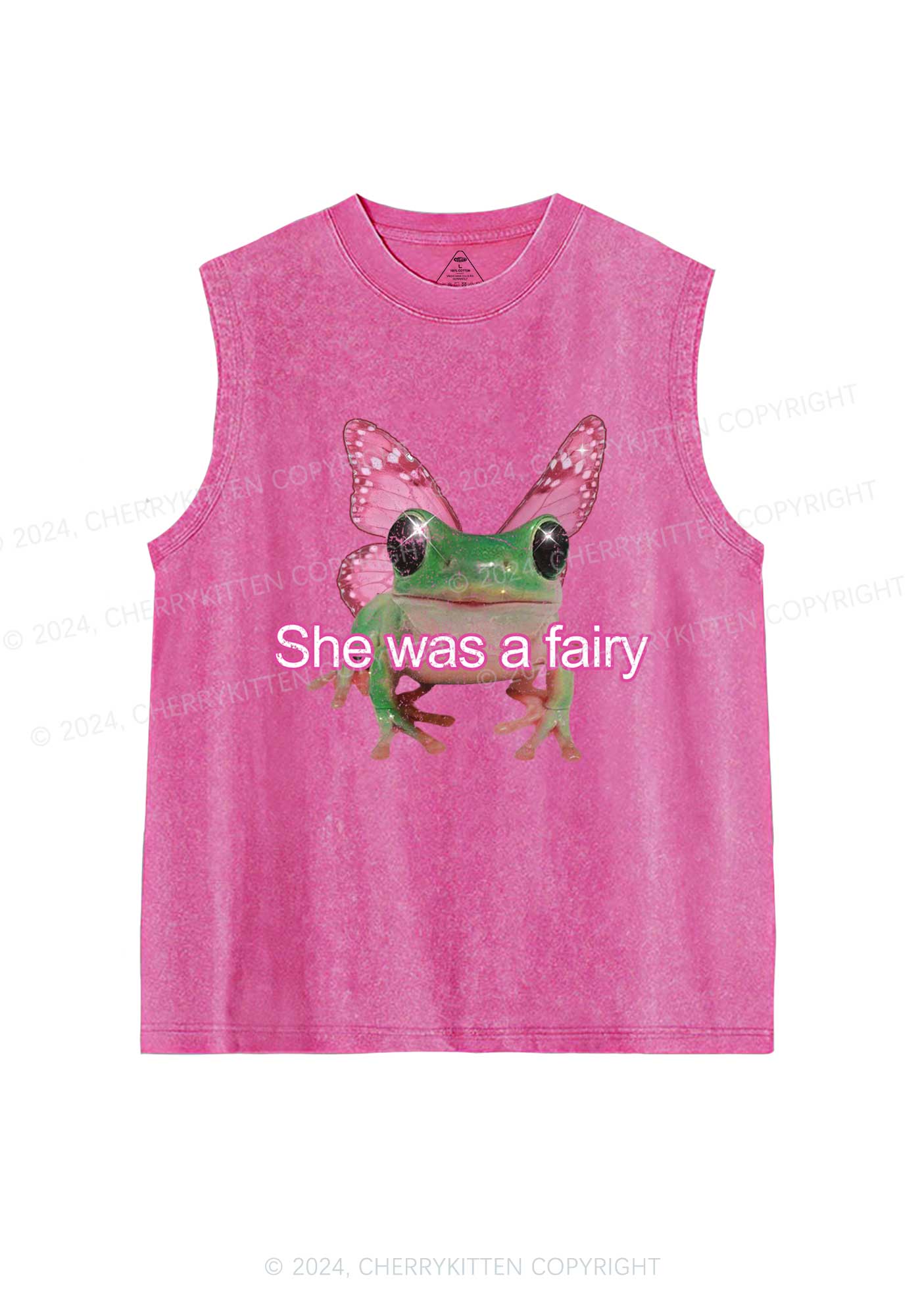 Fairy Frog Y2K Washed Tank Cherrykitten - Image 3
