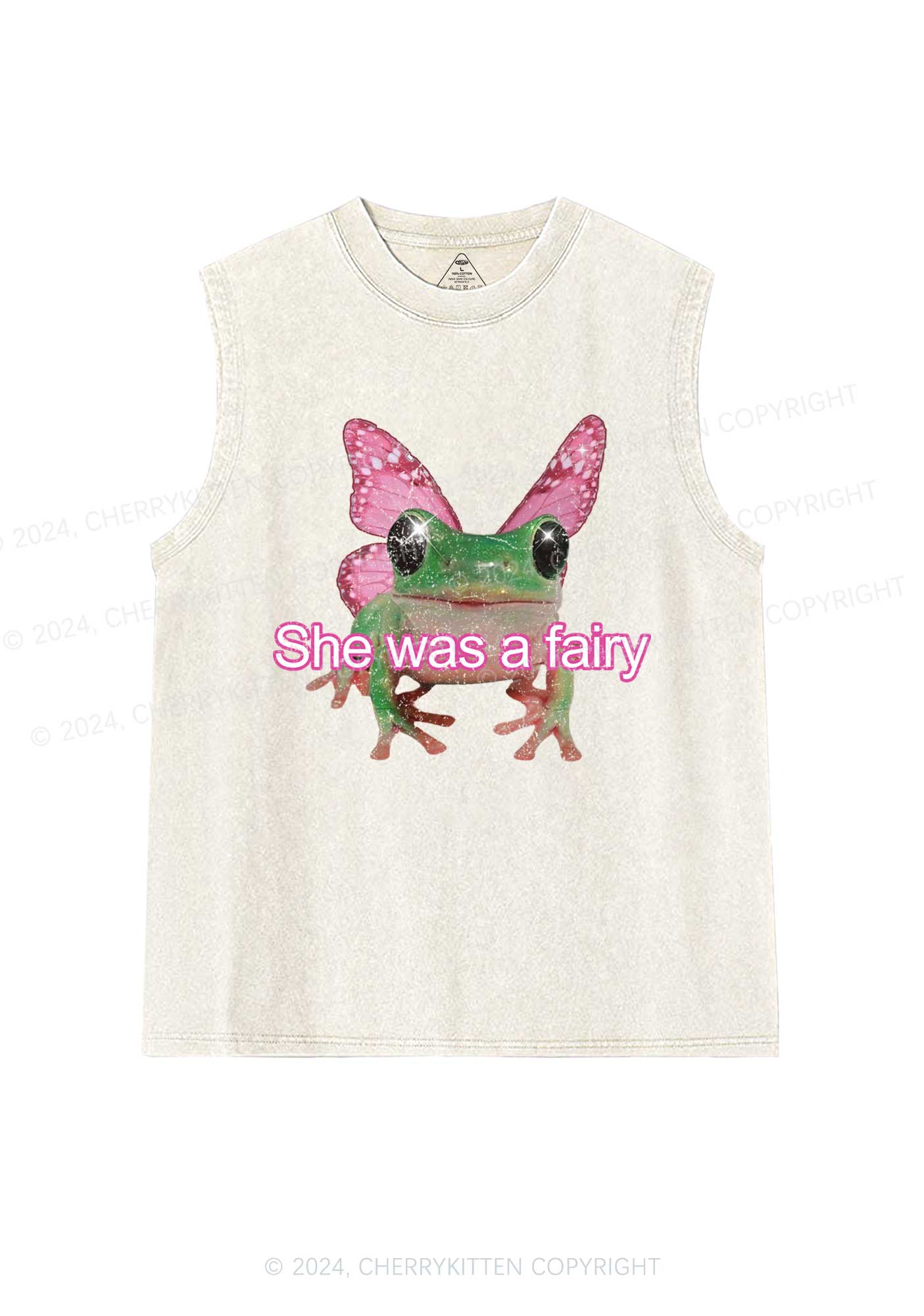 Fairy Frog Y2K Washed Tank Cherrykitten - Image 4