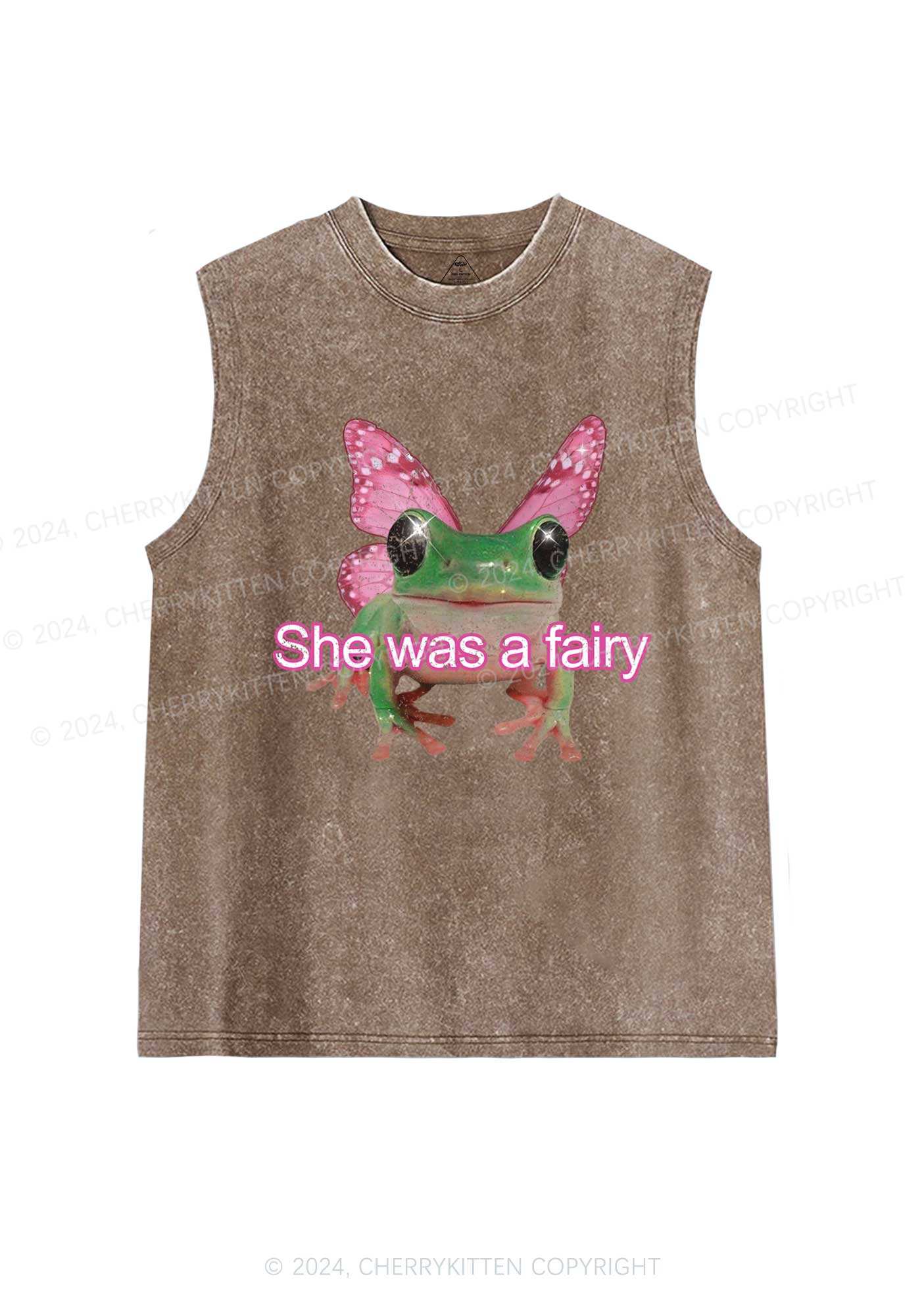 Fairy Frog Y2K Washed Tank Cherrykitten - Image 5