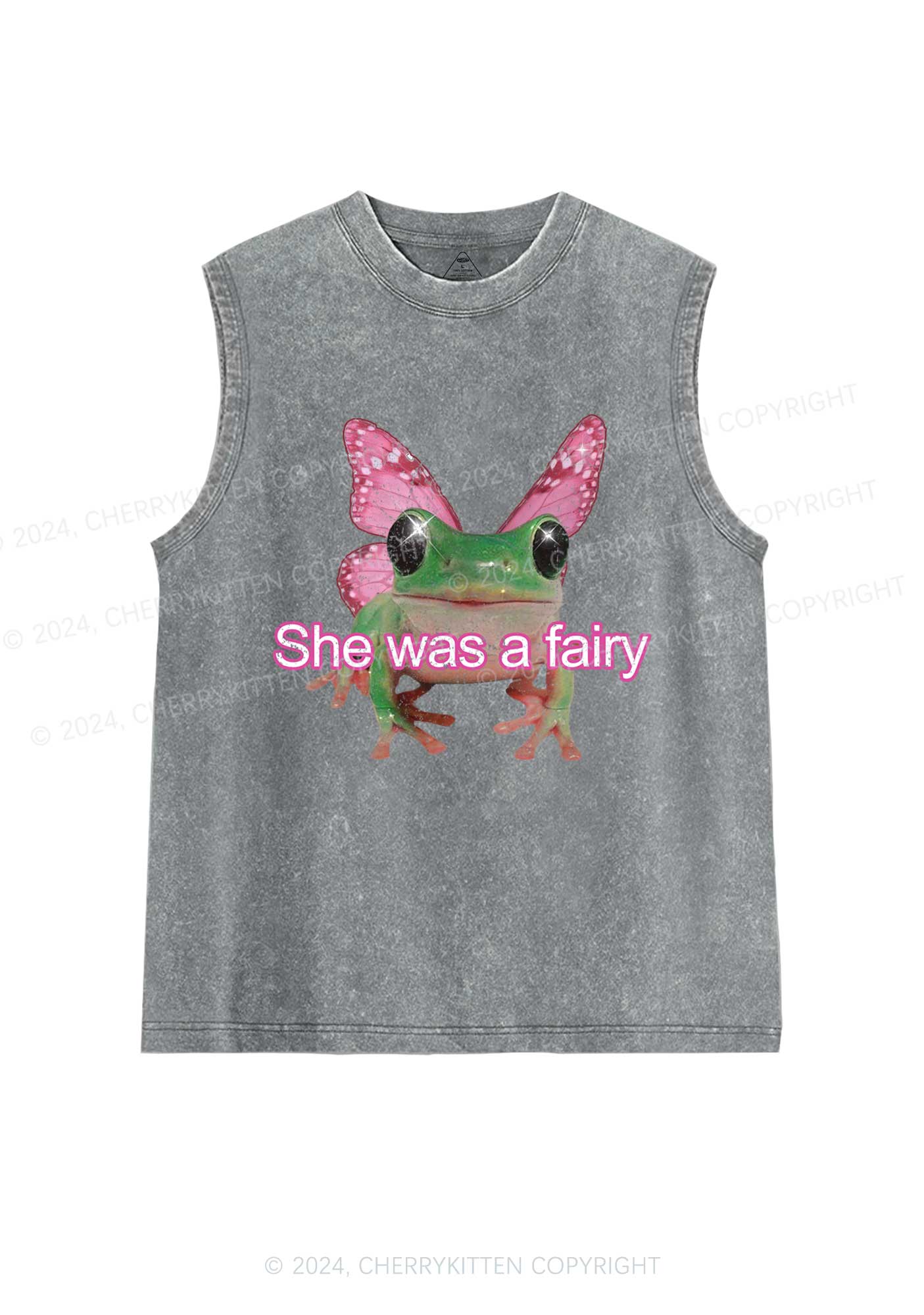 Fairy Frog Y2K Washed Tank Cherrykitten - Image 6