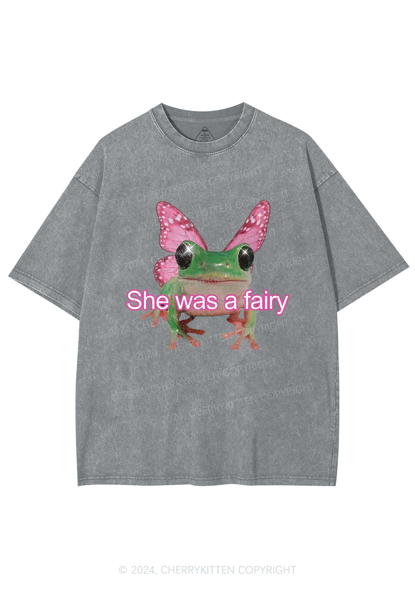 Fairy Frog Y2K Washed Tee Cherrykitten - Image 6