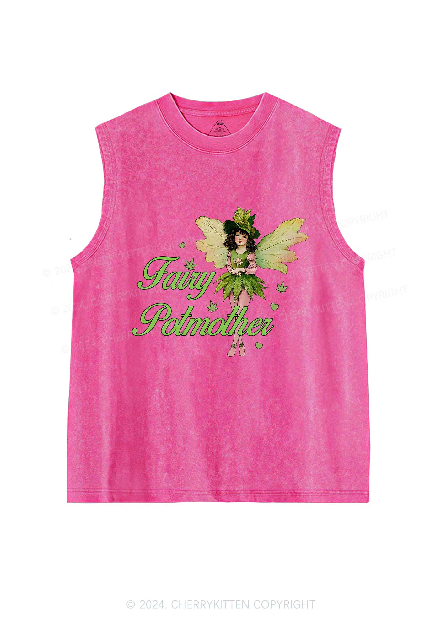 Fairy Potmother Y2K Washed Tank Cherrykitten - Image 3