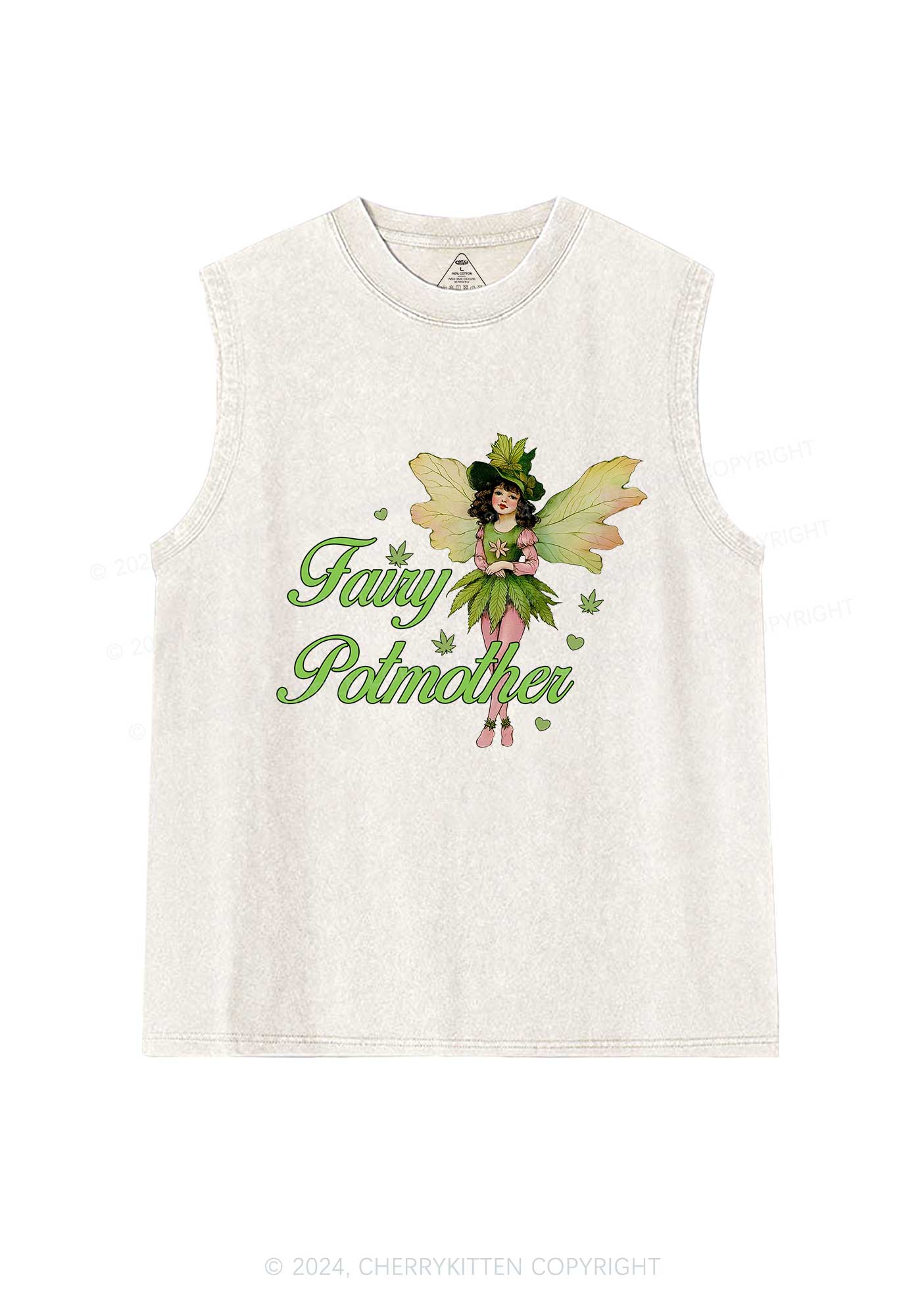 Fairy Potmother Y2K Washed Tank Cherrykitten - Image 4