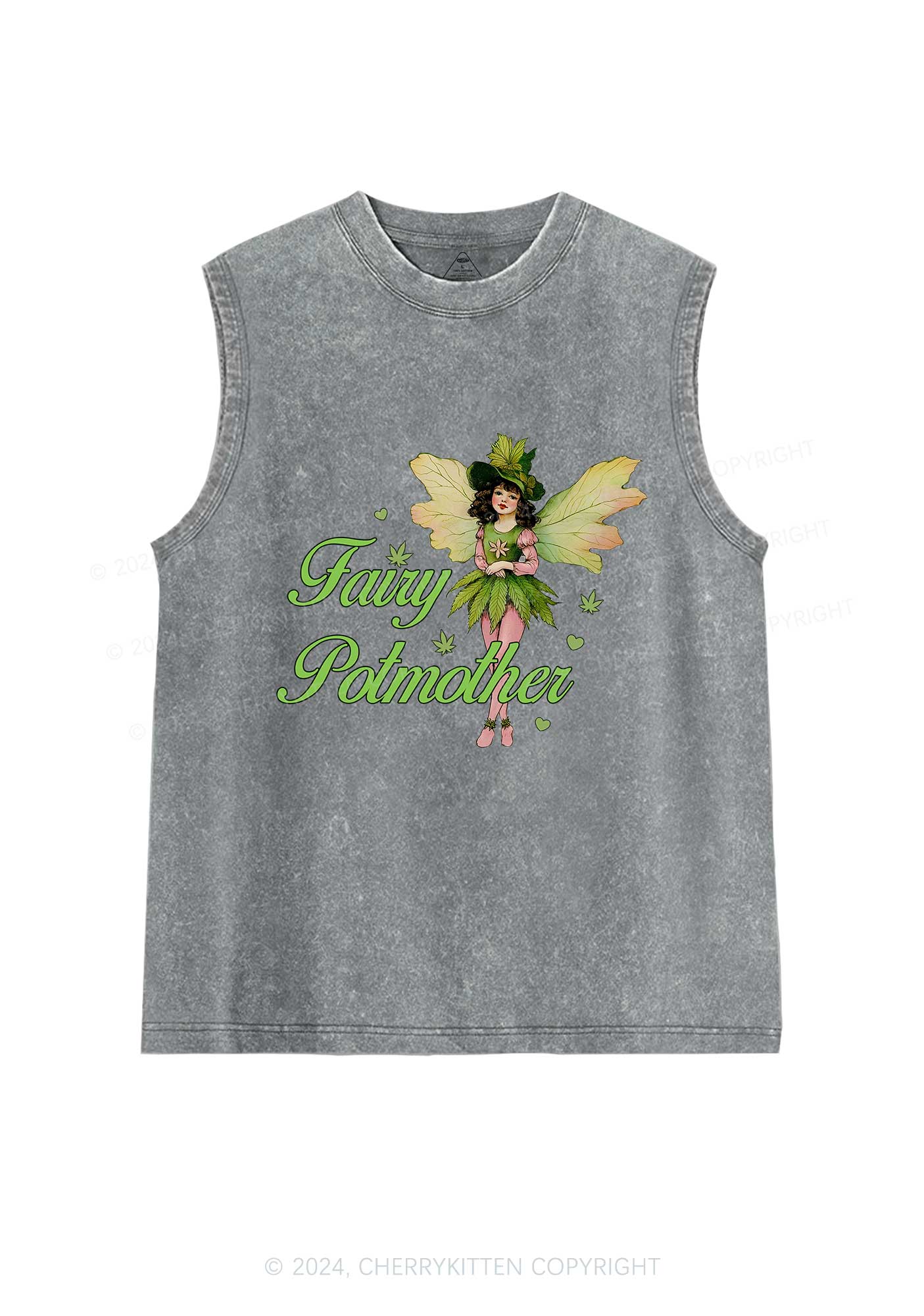 Fairy Potmother Y2K Washed Tank Cherrykitten - Image 6