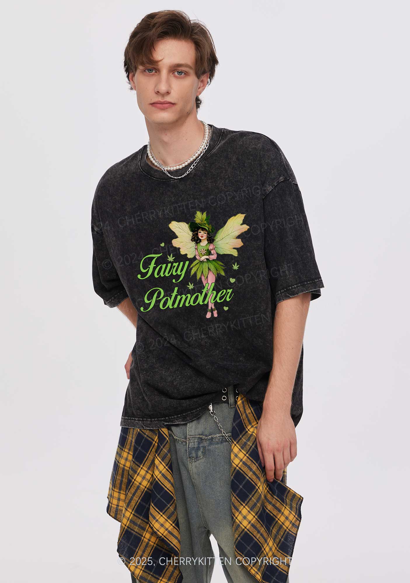 Fairy Potmother Y2K Washed Tee Cherrykitten - Image 2