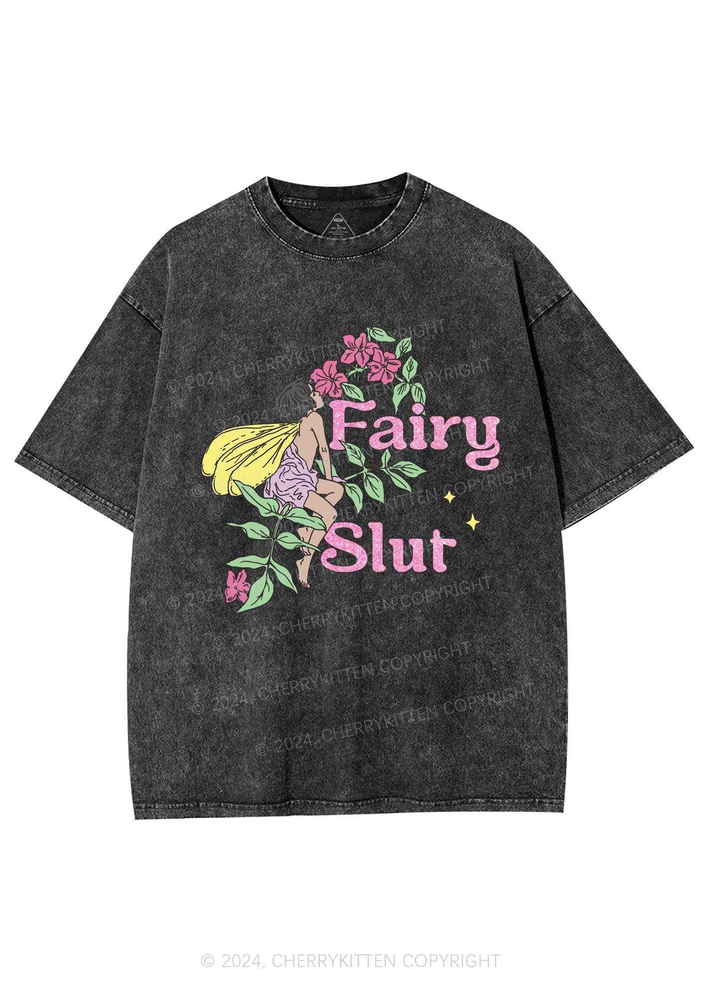 Fairy Slxt Y2K Washed Tee Cherrykitten - Image 3