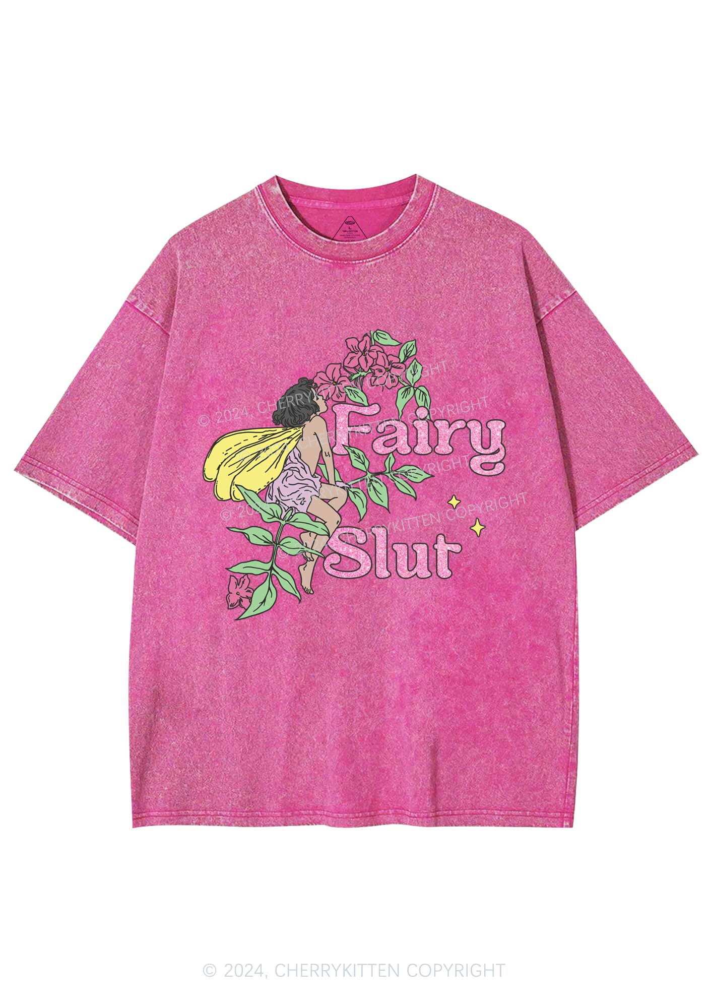 Fairy Slxt Y2K Washed Tee Cherrykitten - Image 4