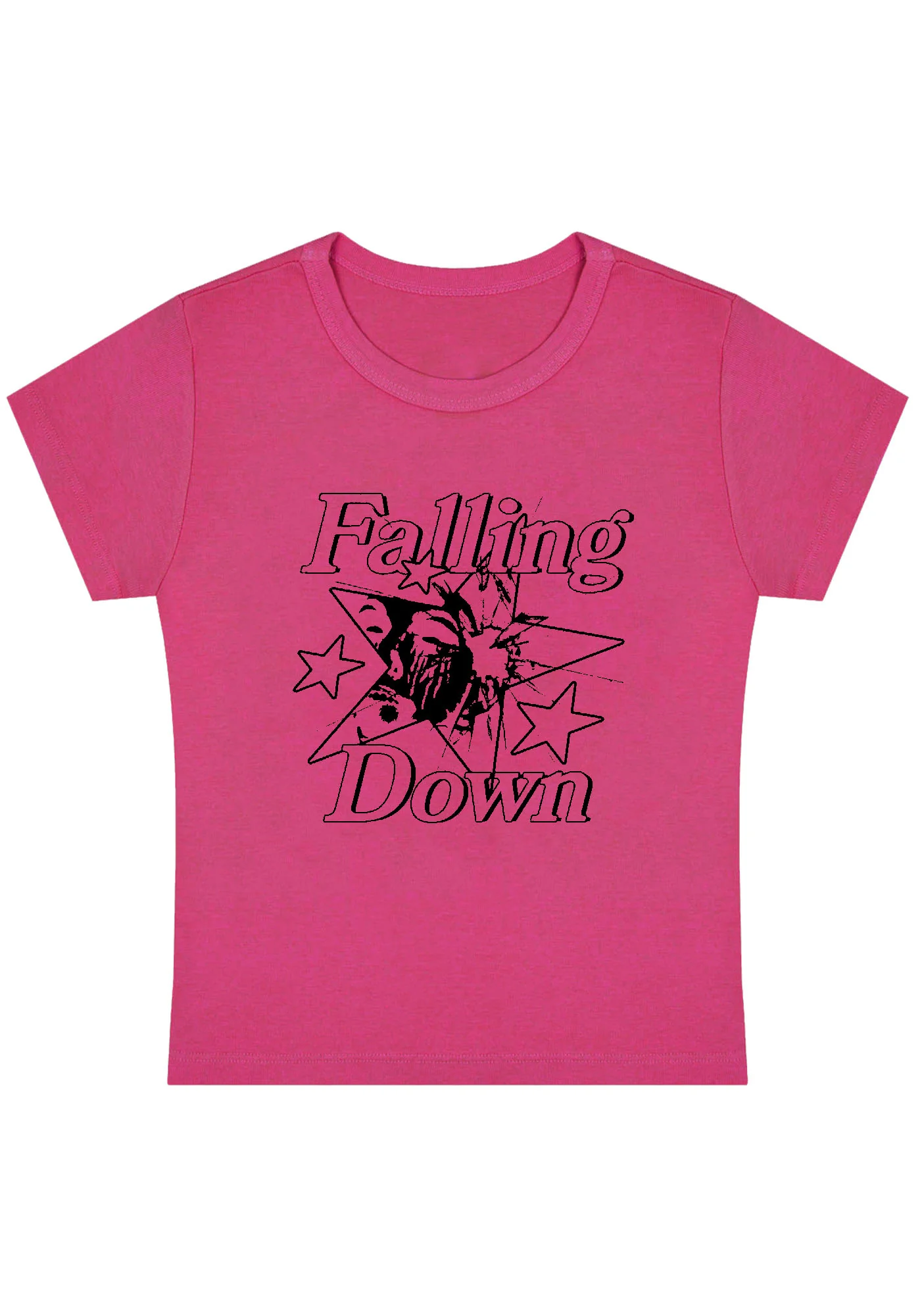 Falling Down Pentagram Y2K Baby Tee - Image 5