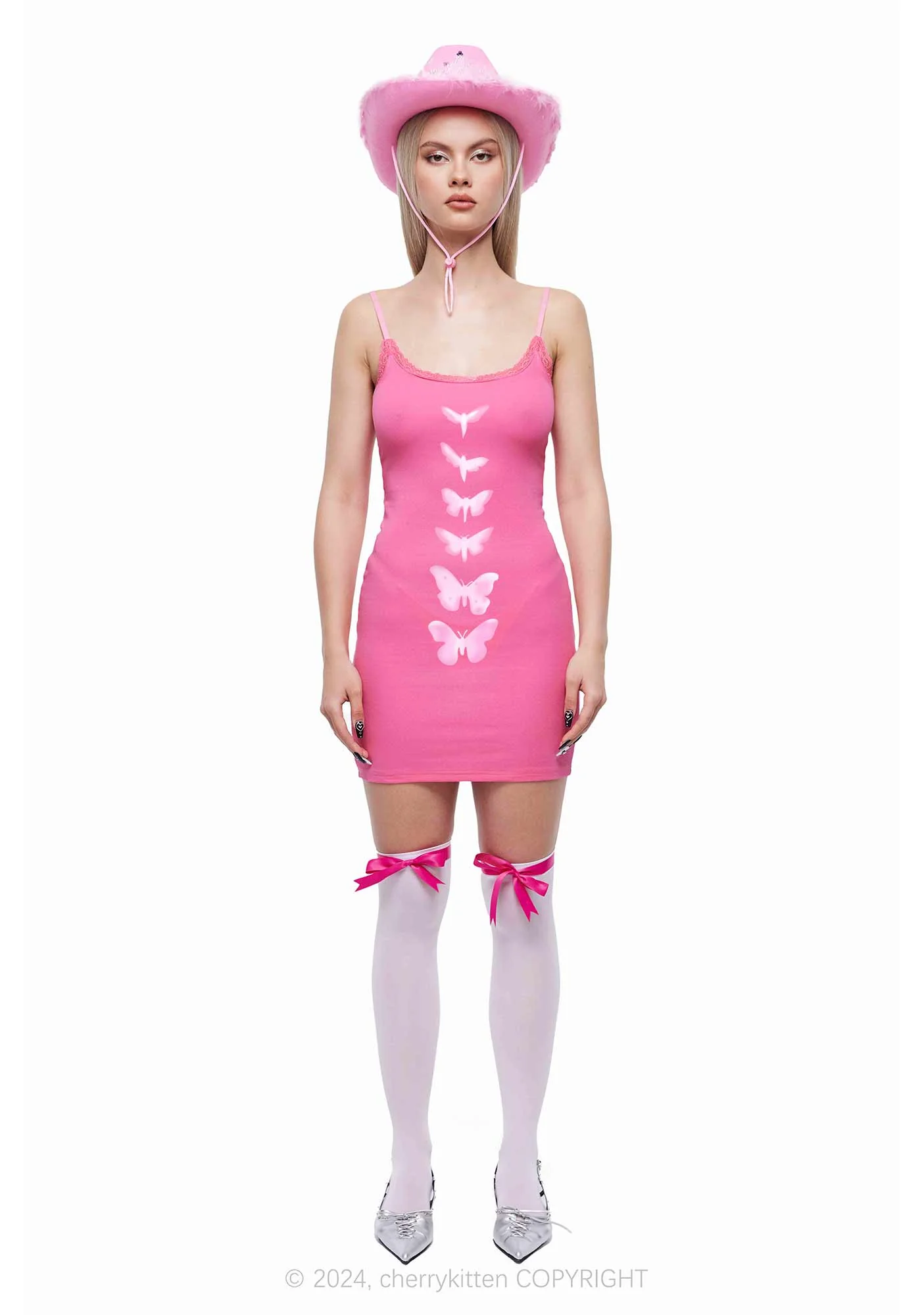 Fantasy Butterfly Y2K Lace Slip Dress Cherrykitten - Image 3