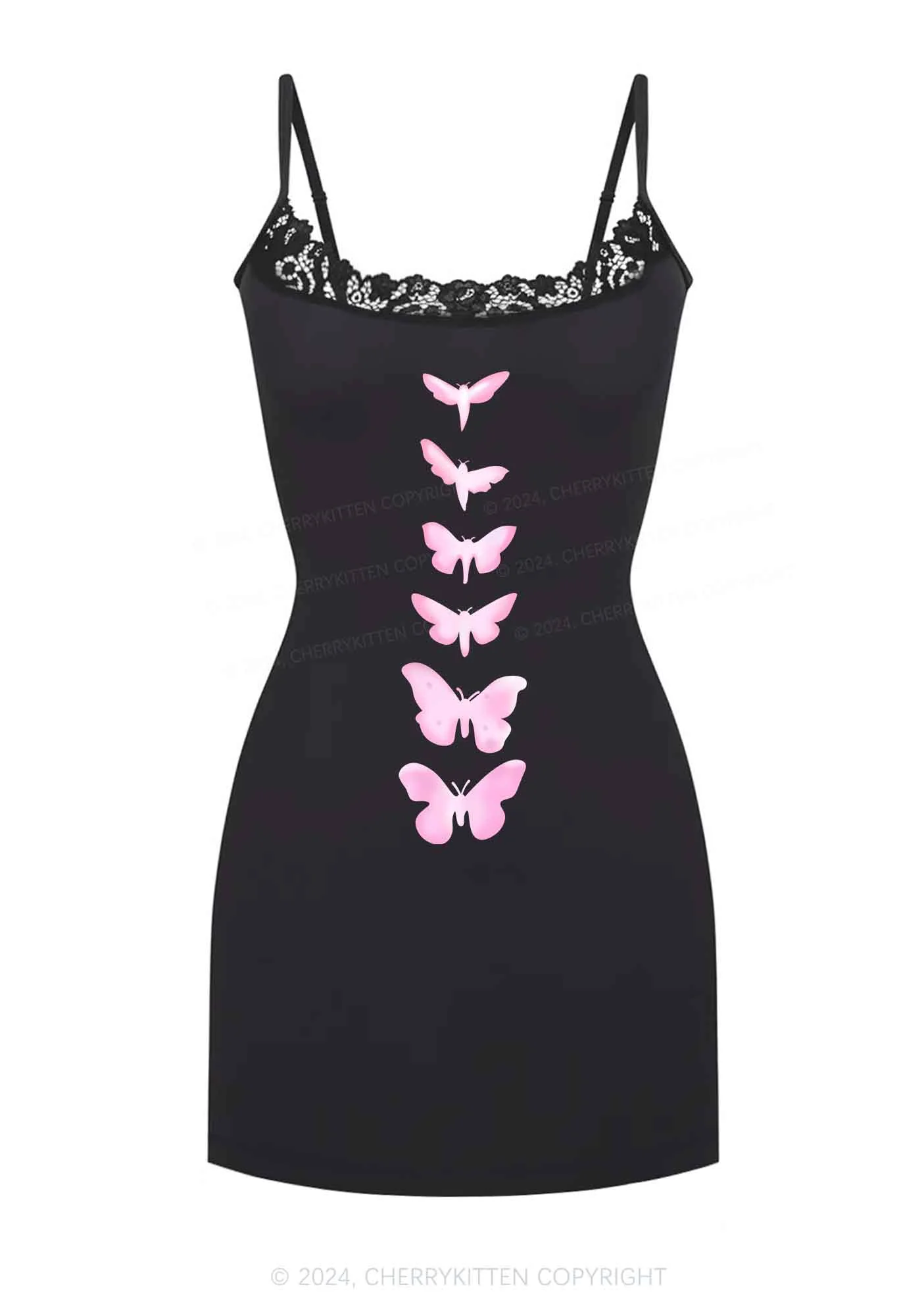 Fantasy Butterfly Y2K Lace Slip Dress Cherrykitten - Image 4