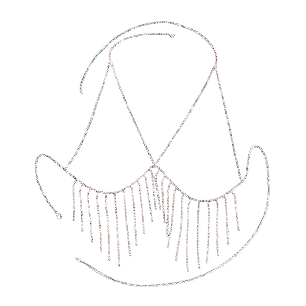 Fashion Metal Tassel Diamond Temperament Breast Chain - Image 4