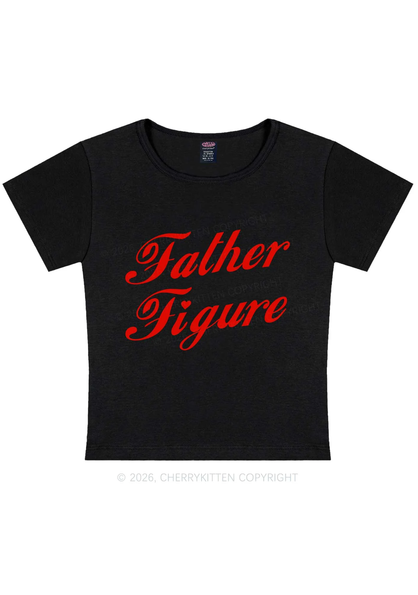 Father Figure Valentine's Day Y2K Baby Tee Cherrykitten - Image 3