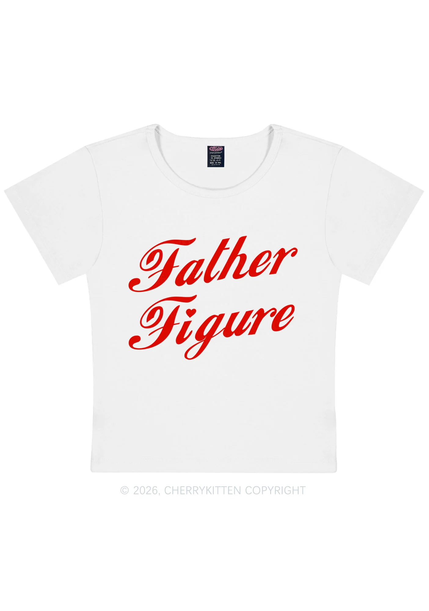 Father Figure Valentine's Day Y2K Baby Tee Cherrykitten - Image 4
