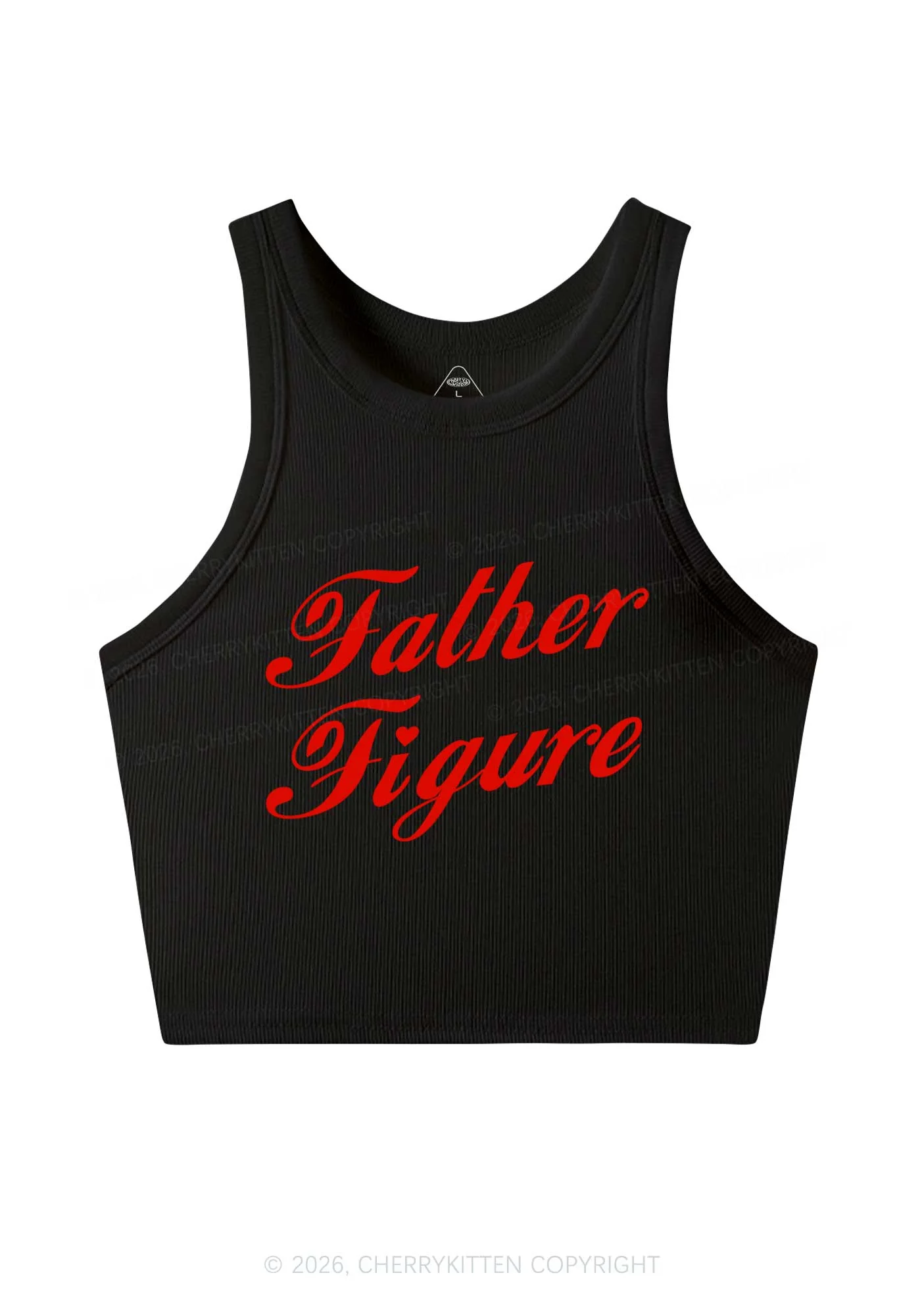 Father Figure Valentine's Day Y2K Crop Tank Top Cherrykitten - Image 3