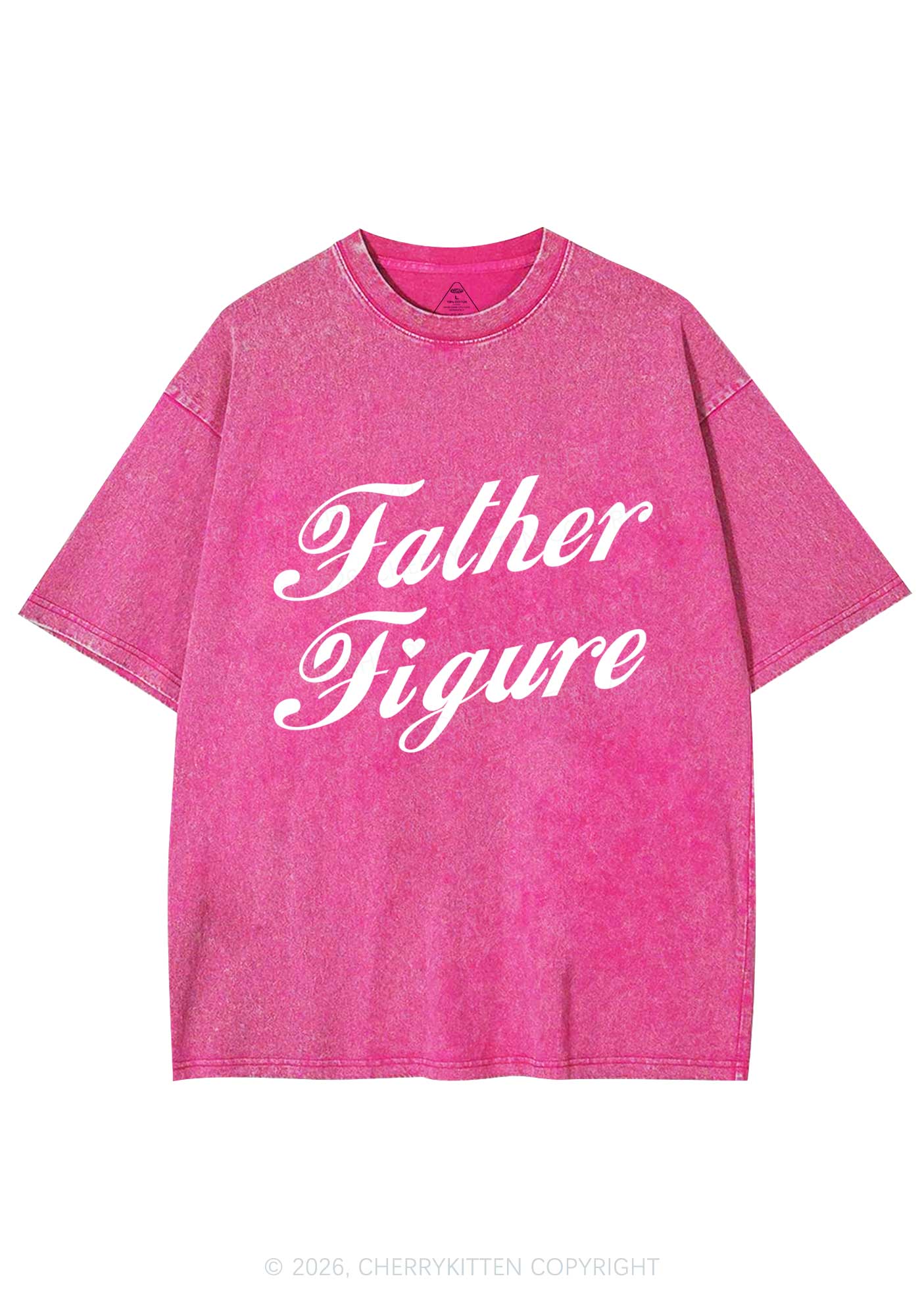 Father Figure Valentine's Day Y2K Shirts Washed Tee Cherrykitten - Image 4