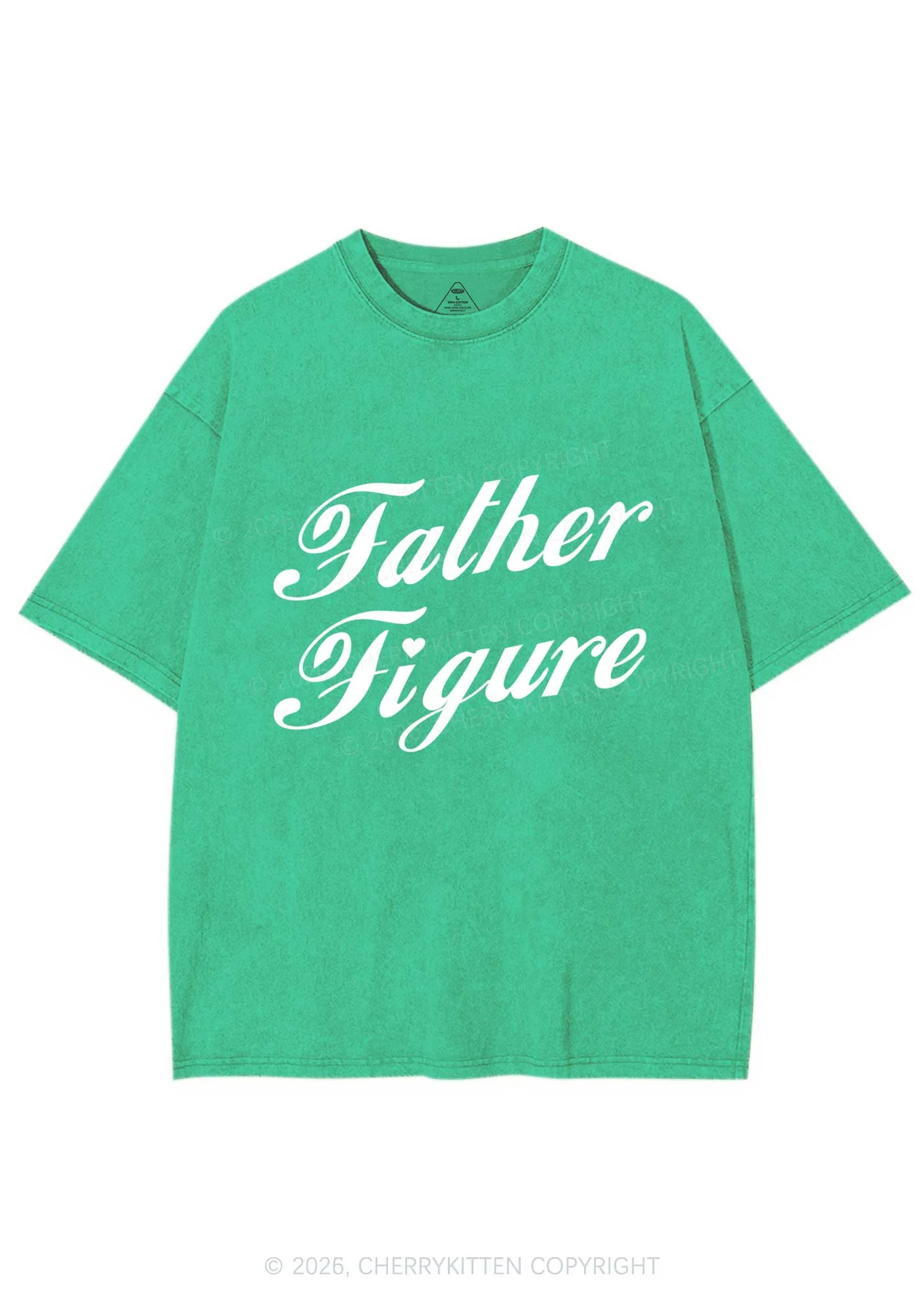 Father Figure Valentine's Day Y2K Shirts Washed Tee Cherrykitten - Image 6