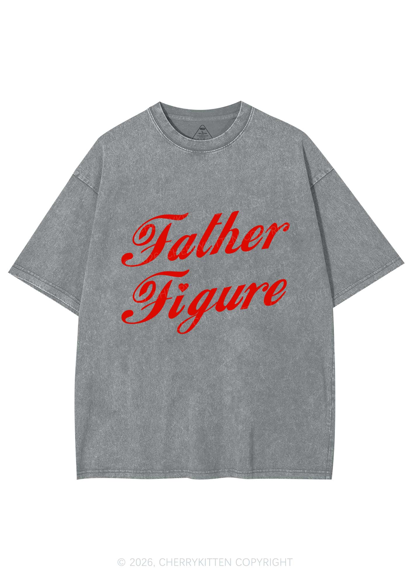 Father Figure Valentine's Day Y2K Shirts Washed Tee Cherrykitten - Image 7