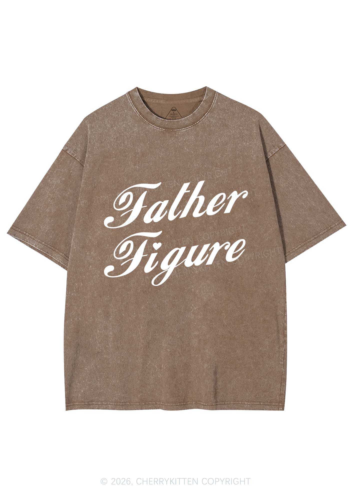 Father Figure Valentine's Day Y2K Shirts Washed Tee Cherrykitten - Image 8