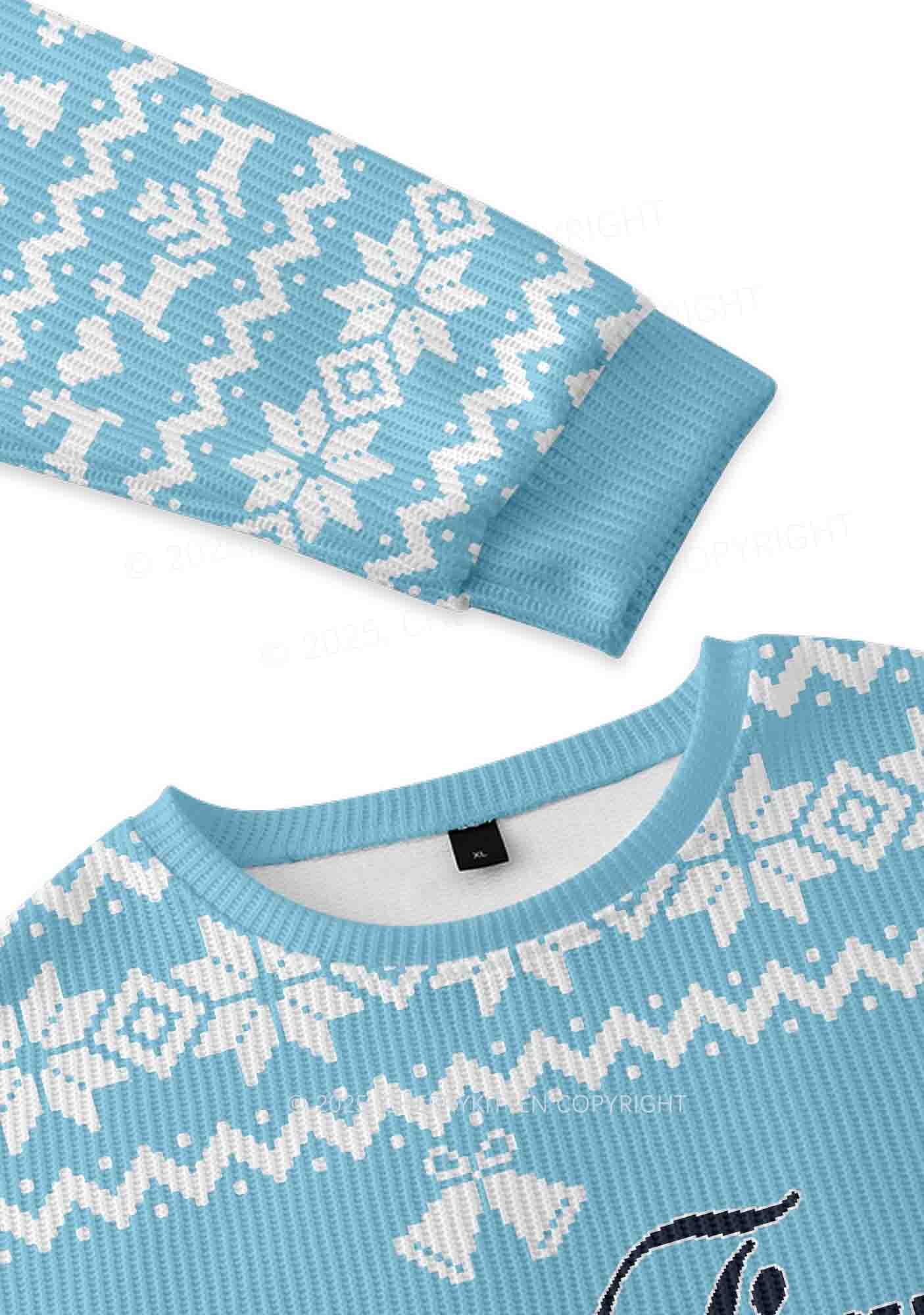Father Figure Y2K Christmas Knit Sweatshirt Cherrykitten - Image 3