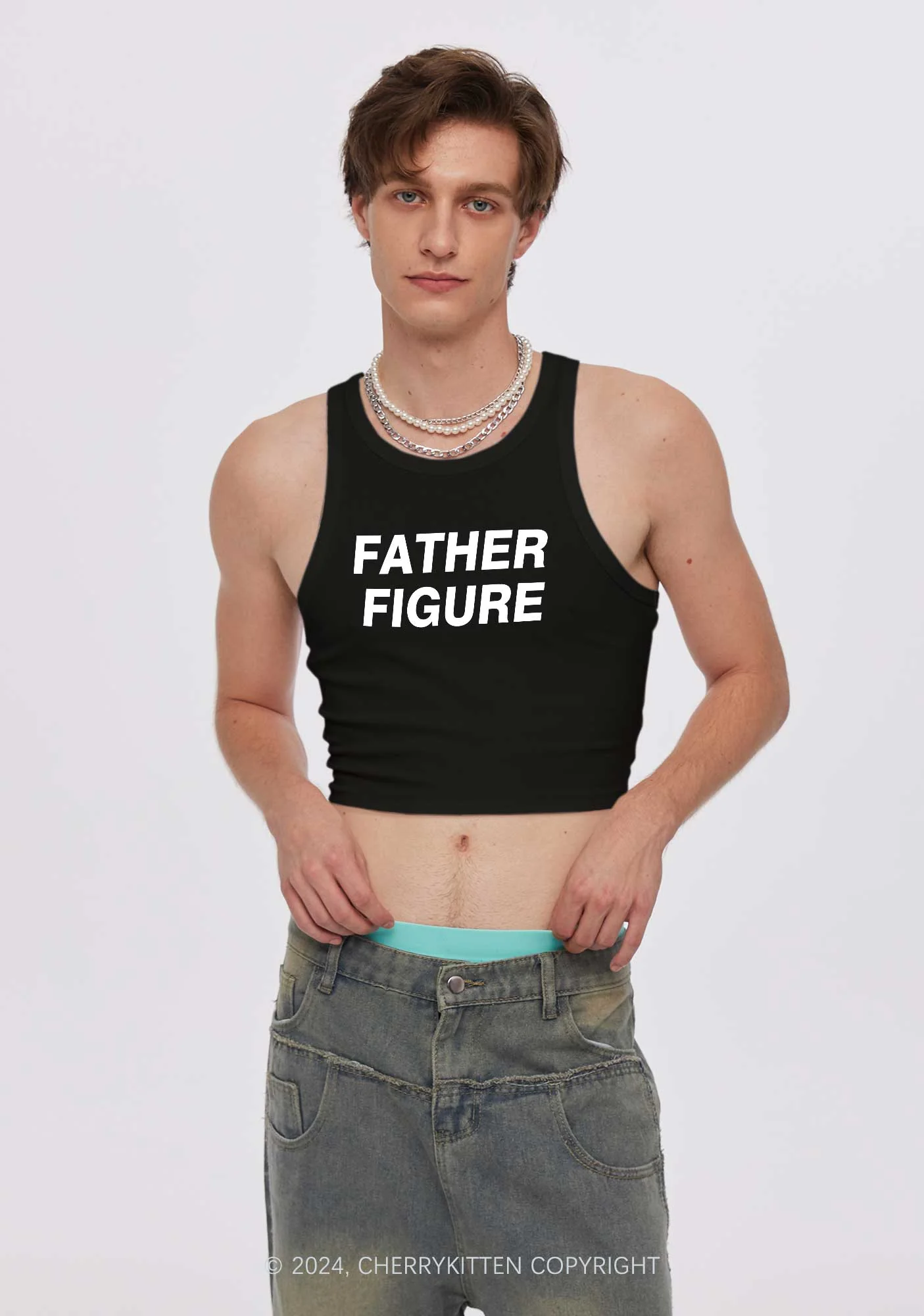 Father Figure Y2K Crop Tank Top Cherrykitten - Image 2