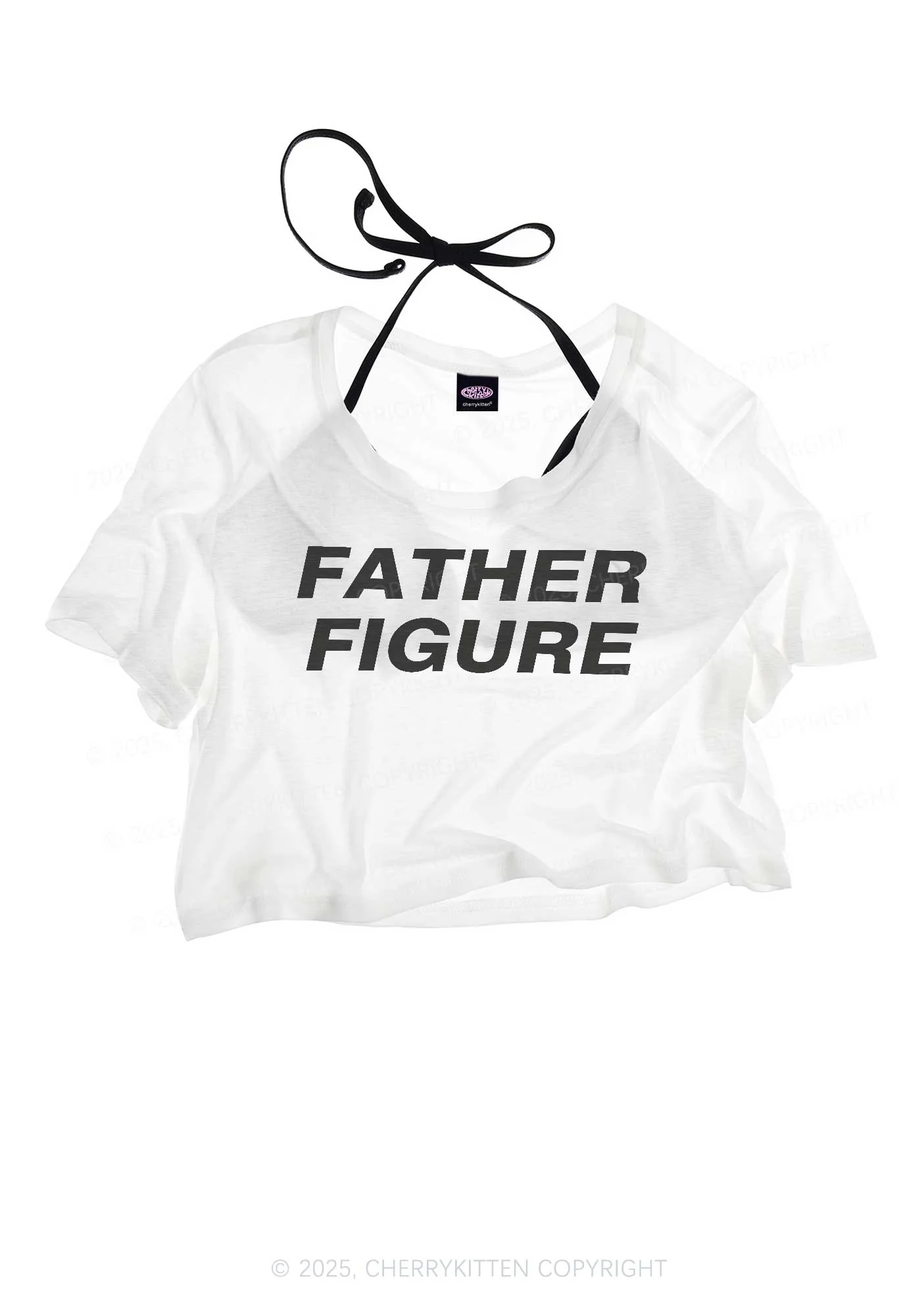 Father Figure Y2K Sheer Crop Tee Cherrykitten - Image 3