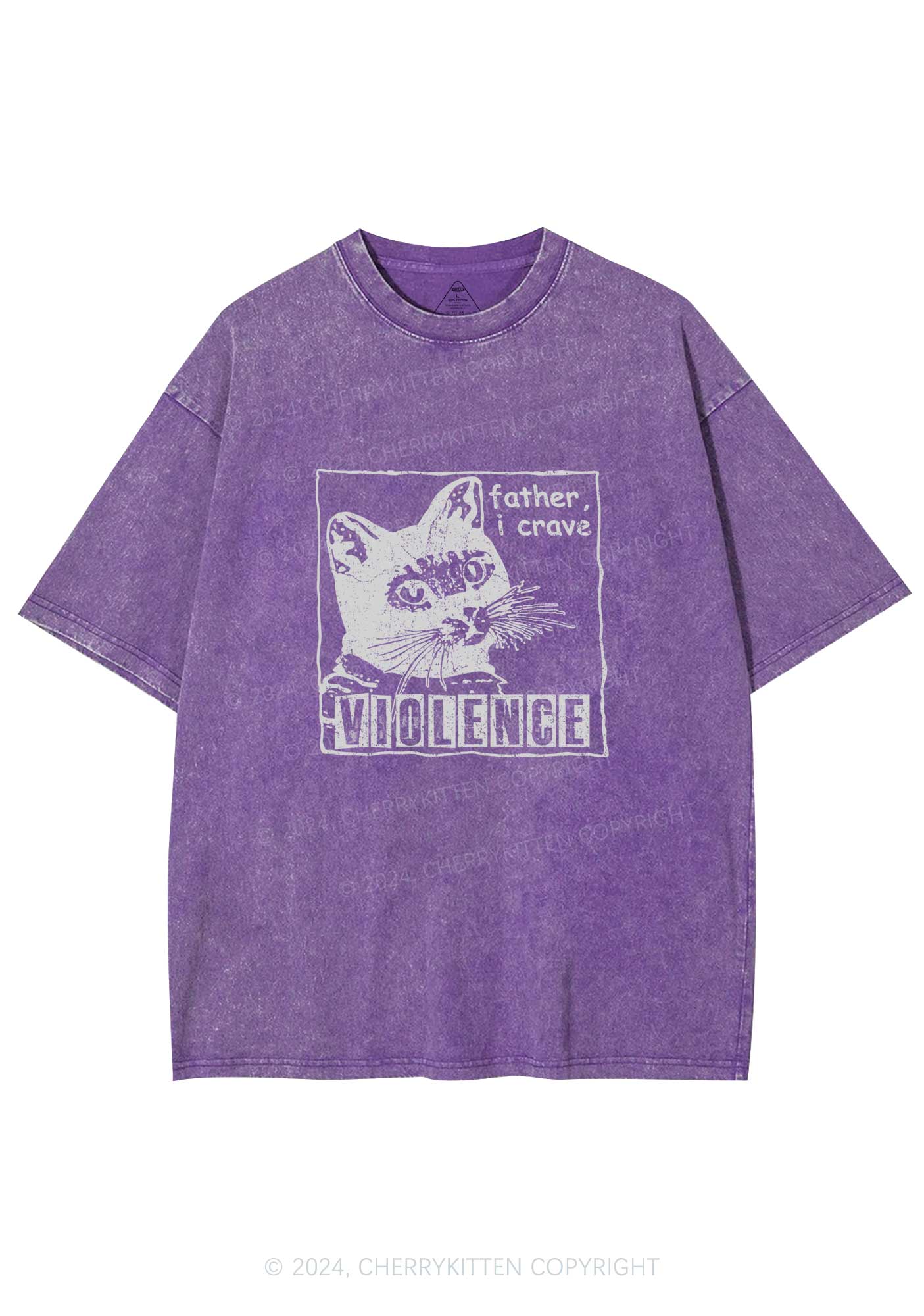 Father I Crave Violence Y2K Washed Tee Cherrykitten - Image 5