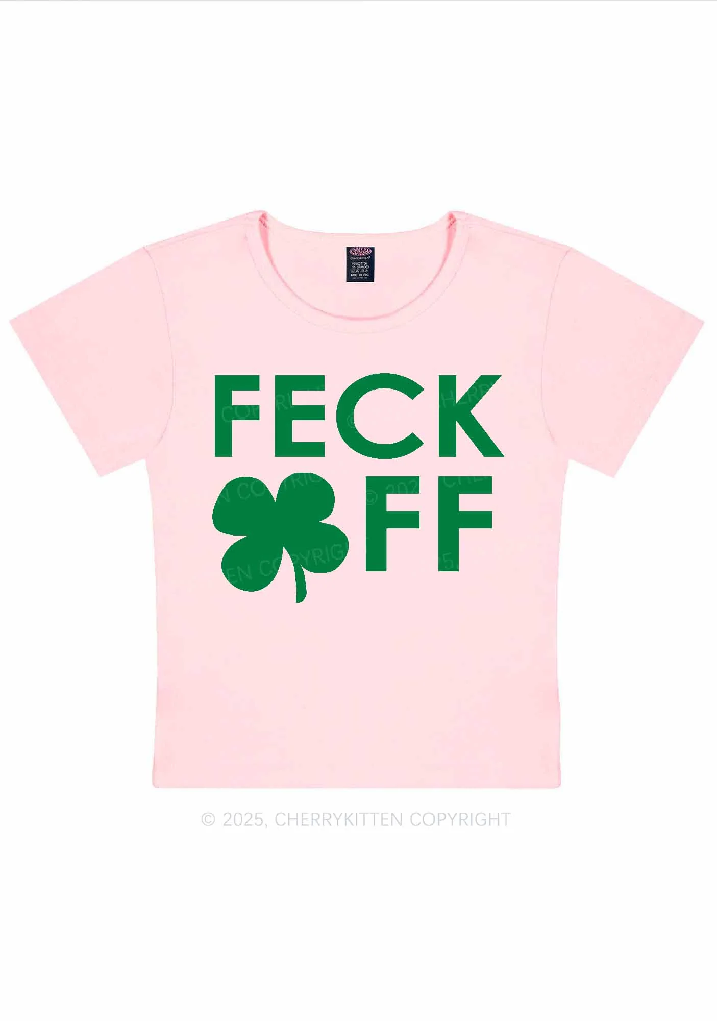 Feck Off St Patricks Y2K Baby Tee Cherrykitten - Image 11