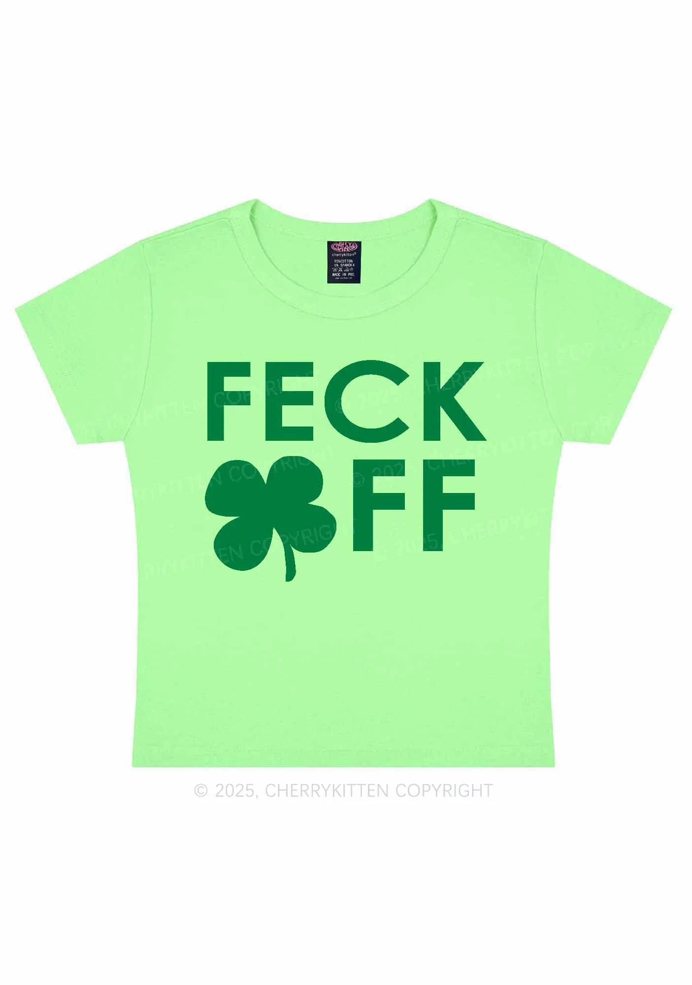 Feck Off St Patricks Y2K Baby Tee Cherrykitten - Image 12