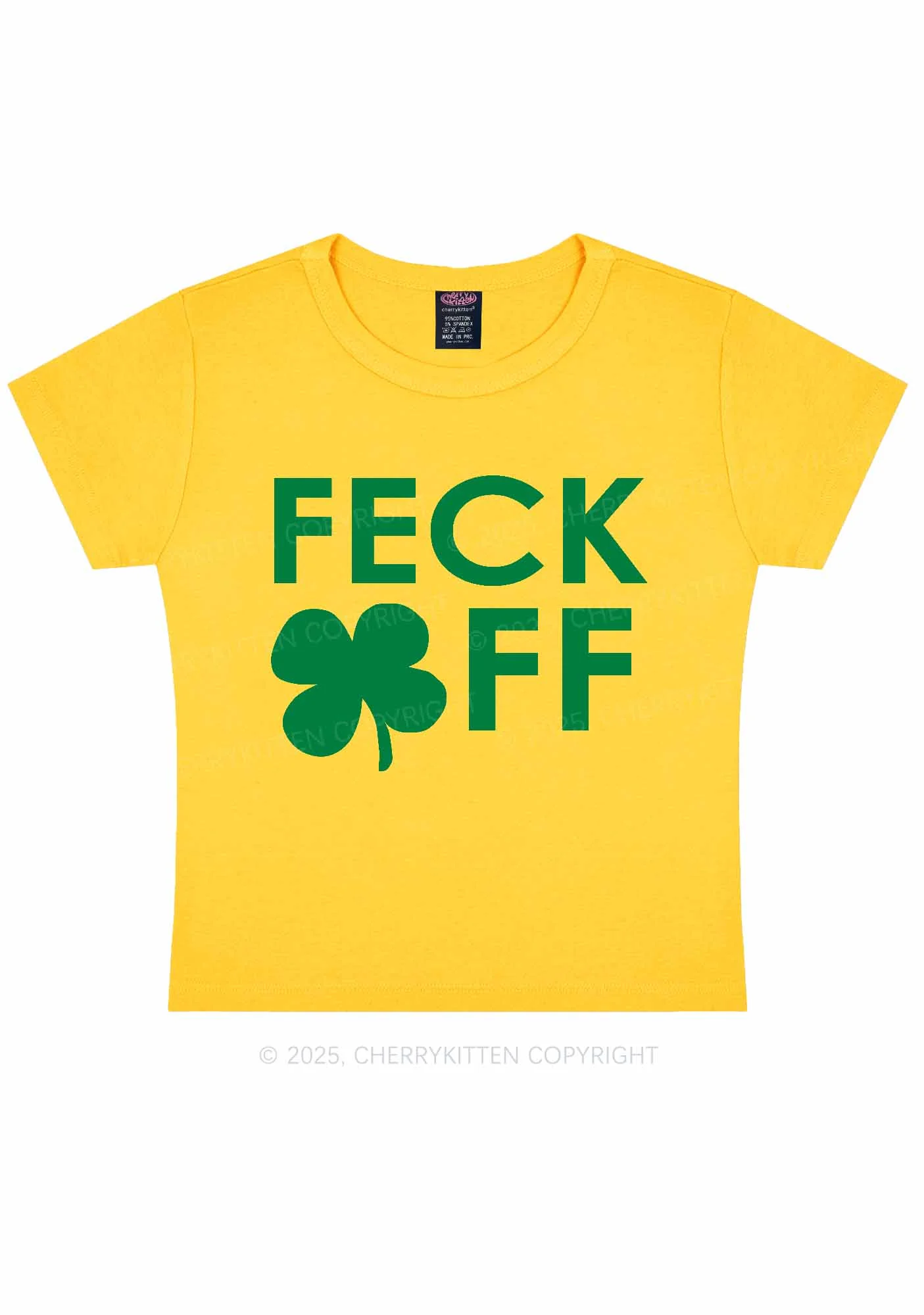 Feck Off St Patricks Y2K Baby Tee Cherrykitten - Image 5