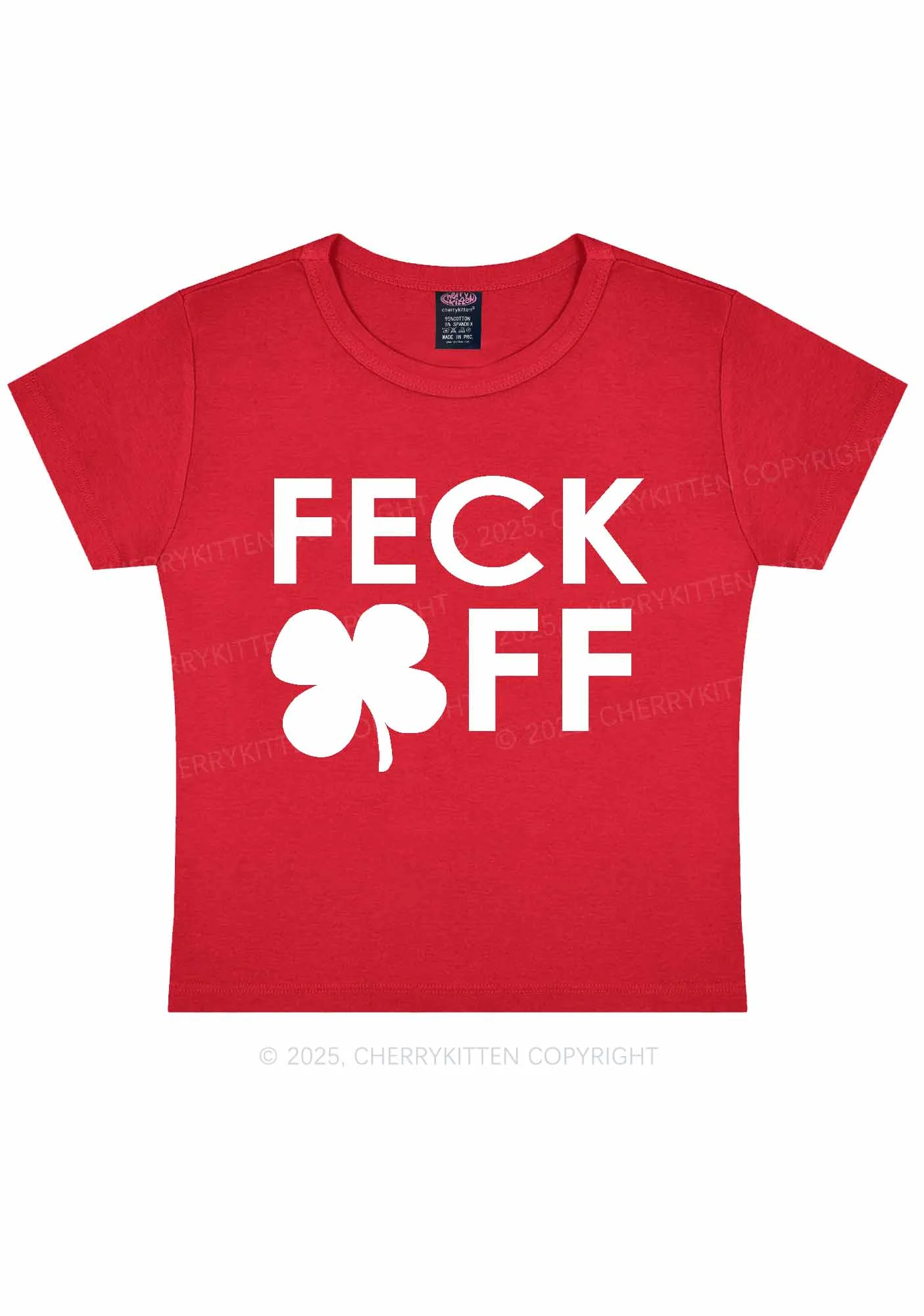 Feck Off St Patricks Y2K Baby Tee Cherrykitten - Image 6