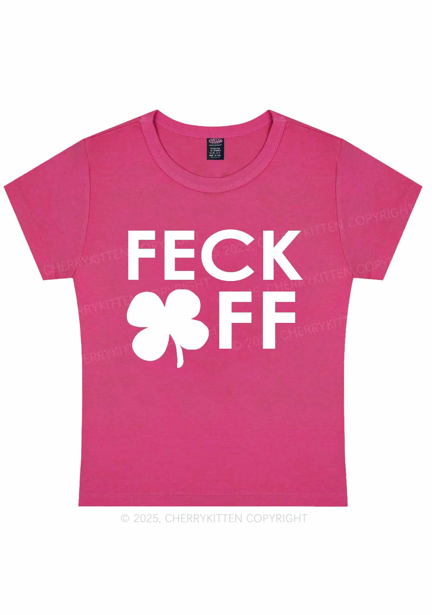 Feck Off St Patricks Y2K Baby Tee Cherrykitten - Image 7