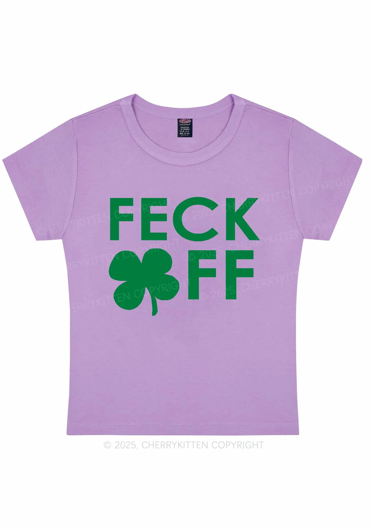 Feck Off St Patricks Y2K Baby Tee Cherrykitten - Image 8